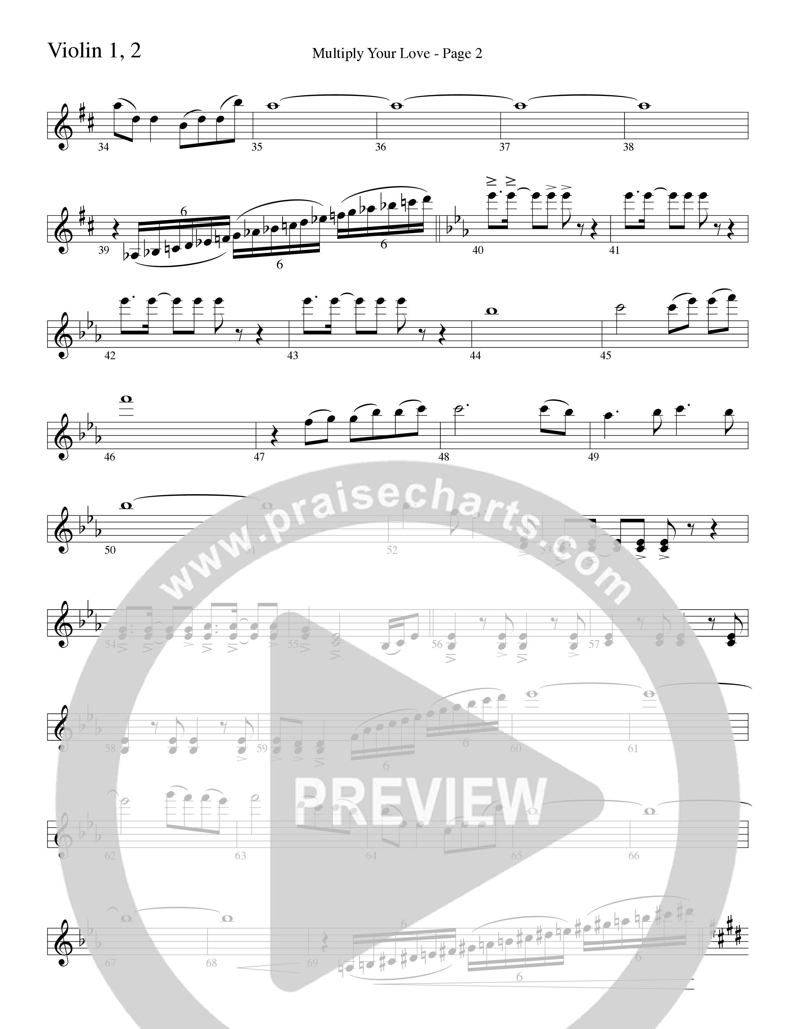 Multiply Your Love (Choral Anthem SATB) Violin 1/2 (Word Music Choral / Arr. David Clydesdale)
