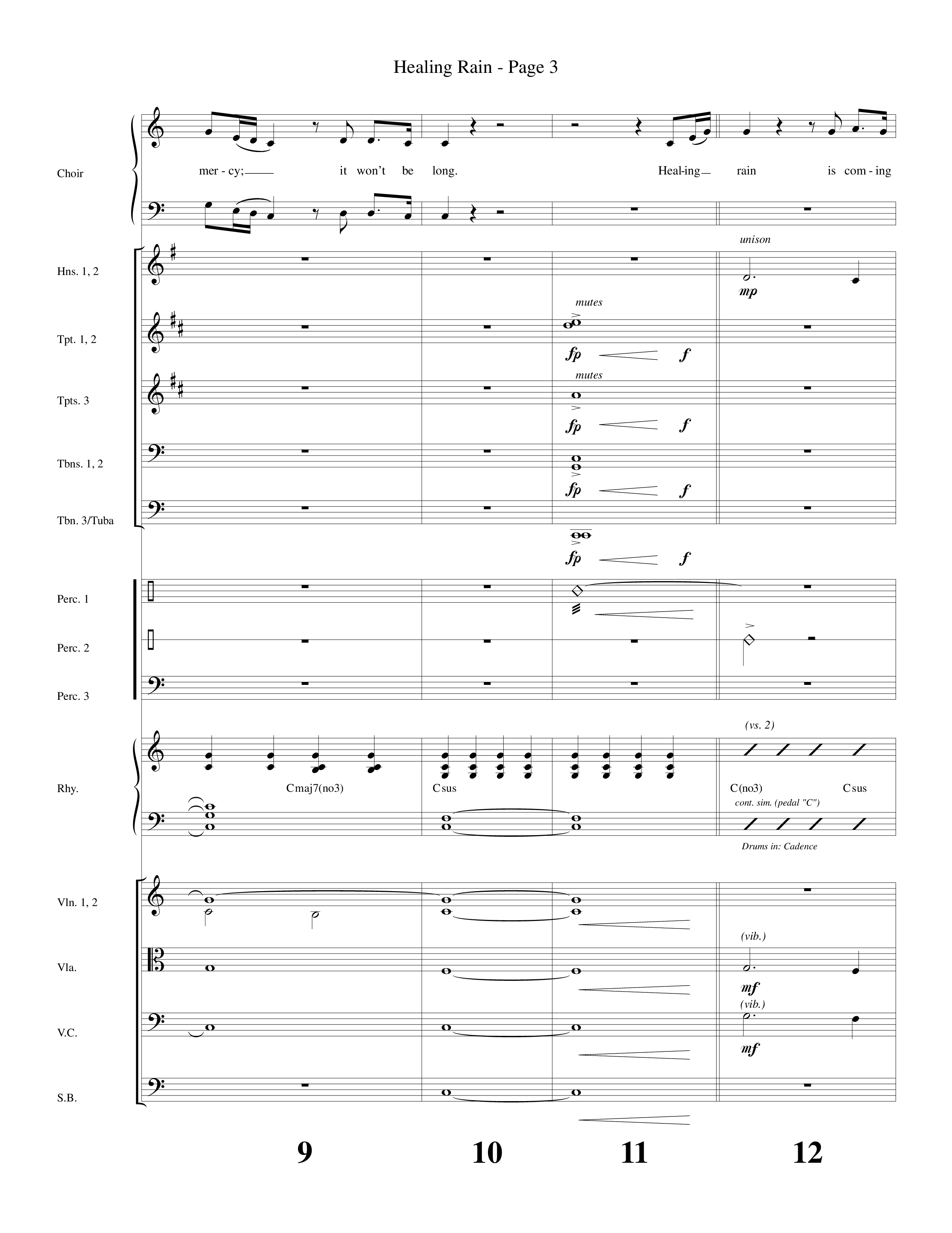 Healing Rain (Choral Anthem SATB) Orchestration (Word Music Choral / Arr. Robert Sterling)