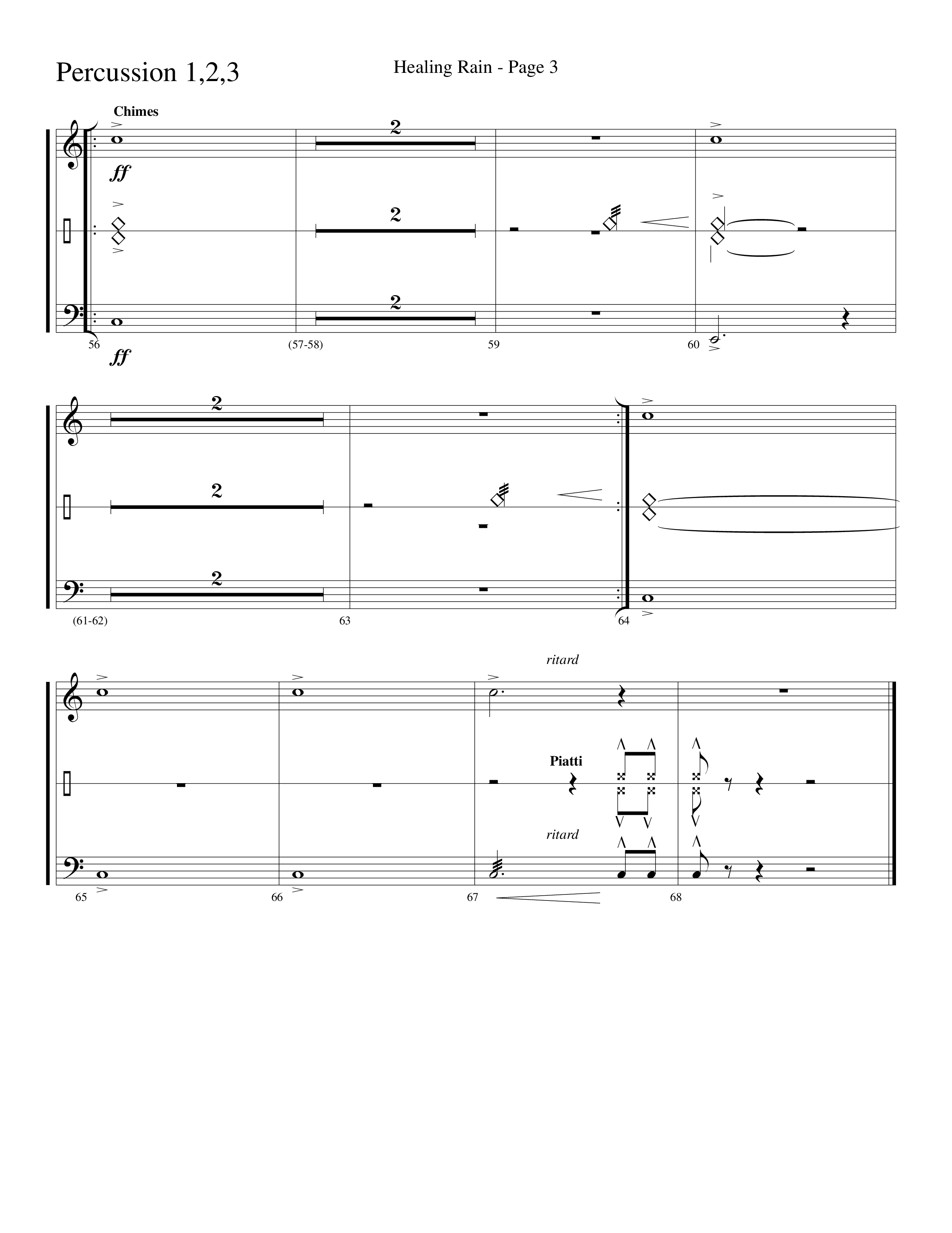 Healing Rain (Choral Anthem SATB) Percussion (Word Music Choral / Arr. Robert Sterling)
