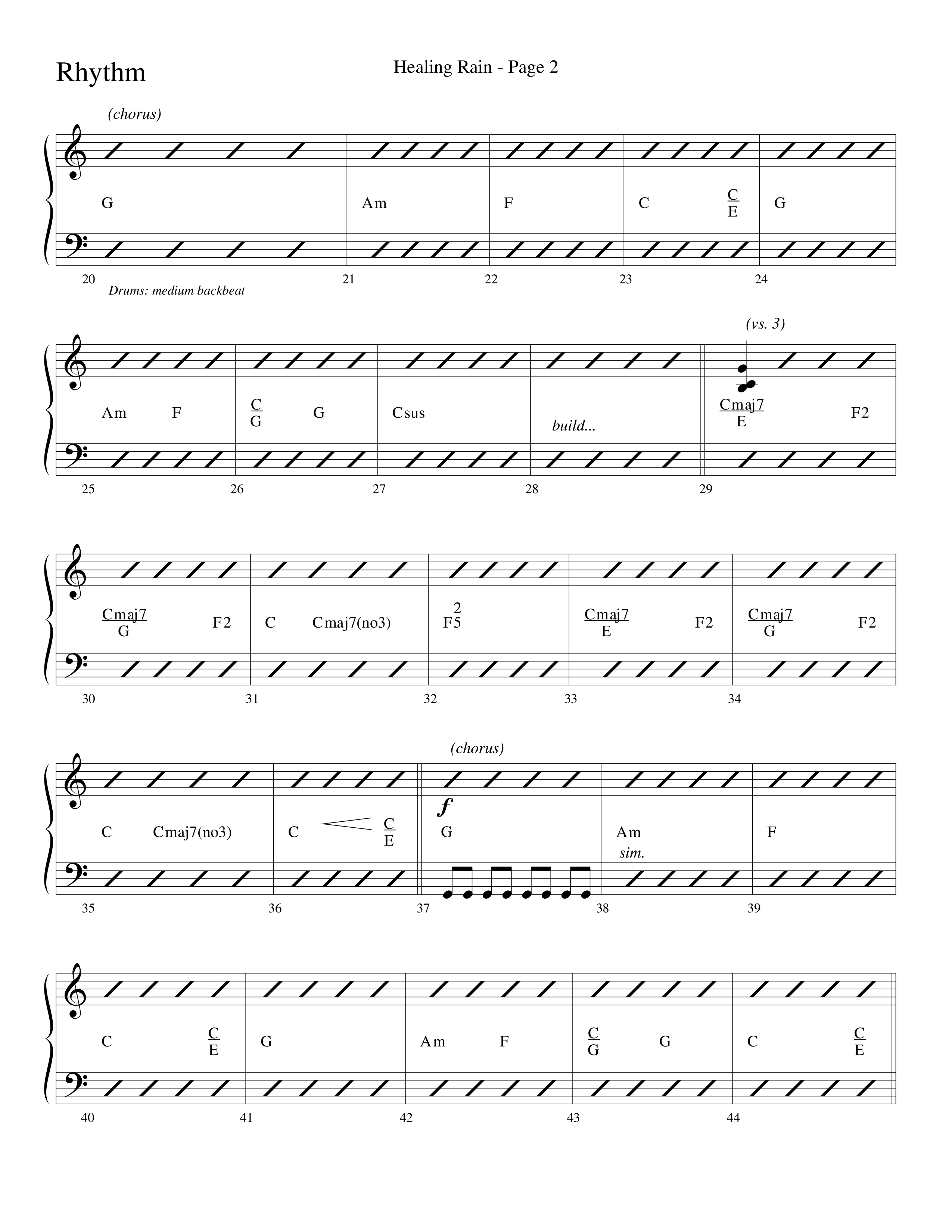 Healing Rain (Choral Anthem SATB) Rhythm Chart (Word Music Choral / Arr. Robert Sterling)