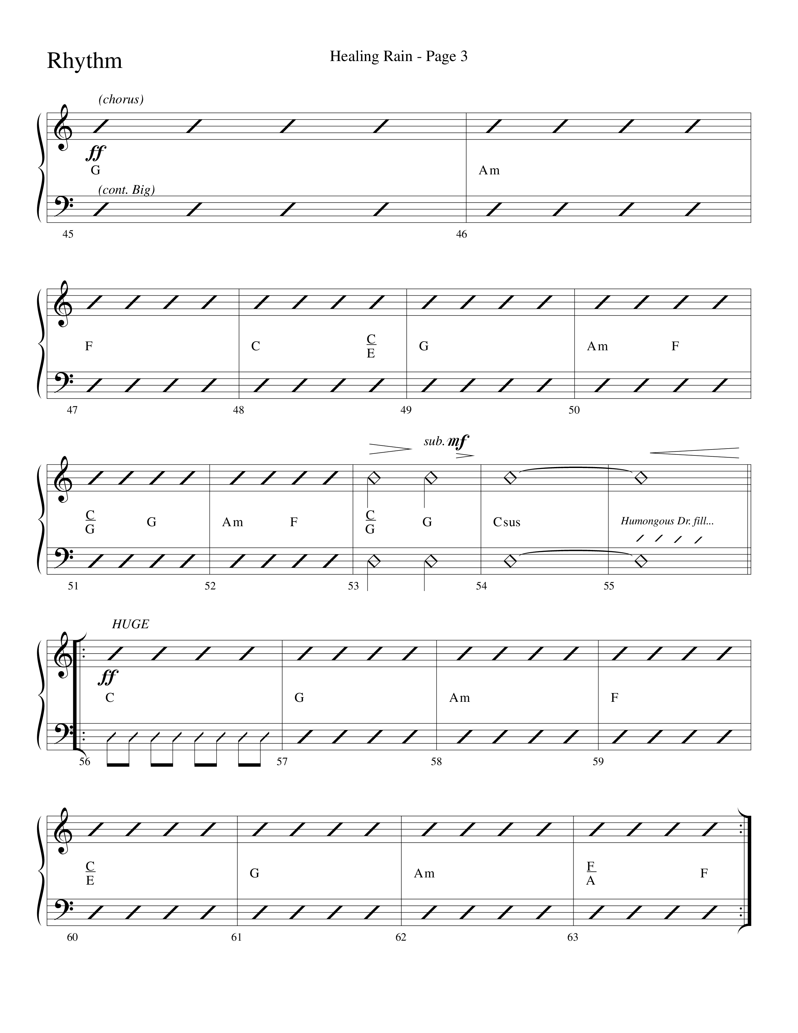 Healing Rain (Choral Anthem SATB) Rhythm Chart (Word Music Choral / Arr. Robert Sterling)