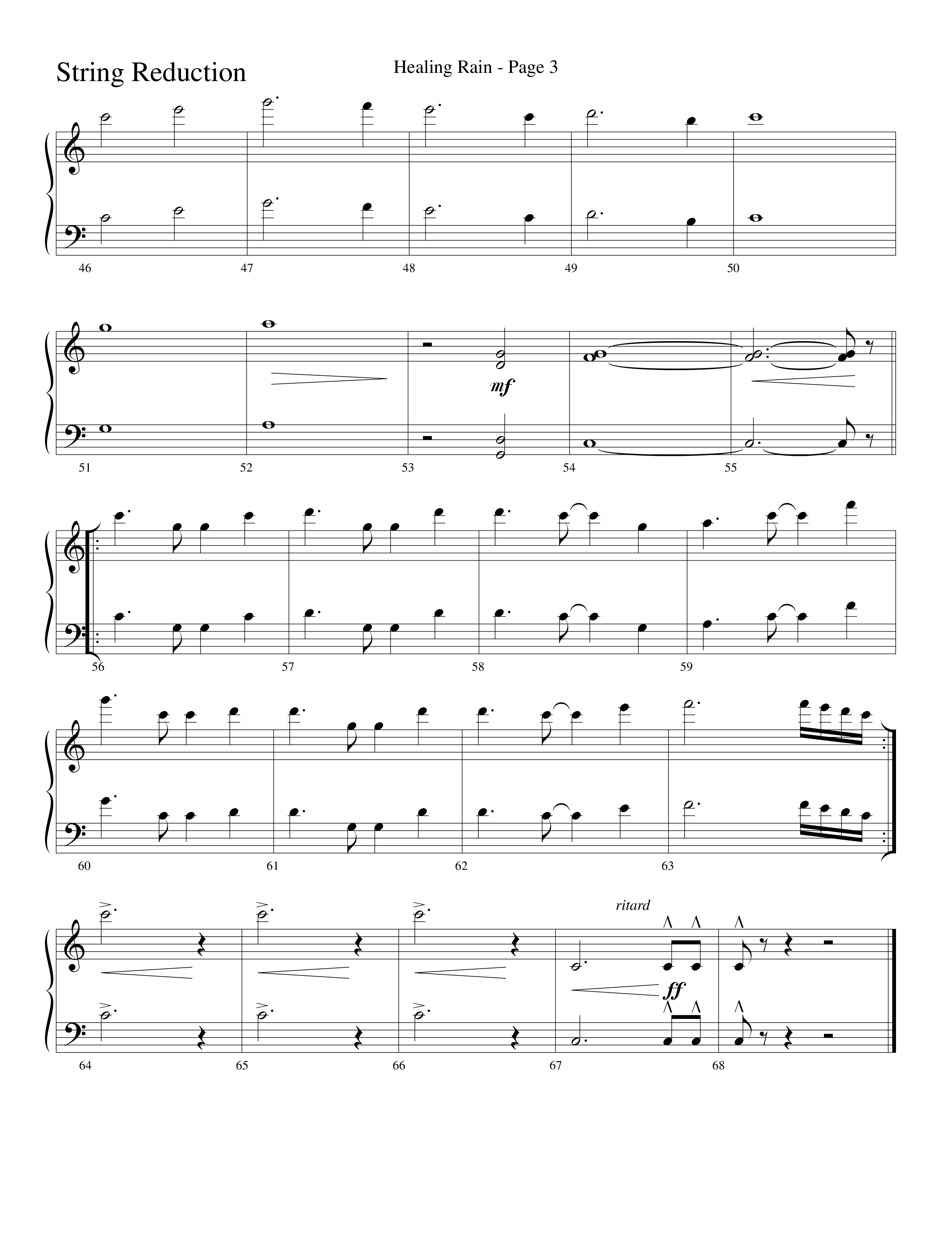Healing Rain (Choral Anthem SATB) String Reduction (Word Music Choral / Arr. Robert Sterling)