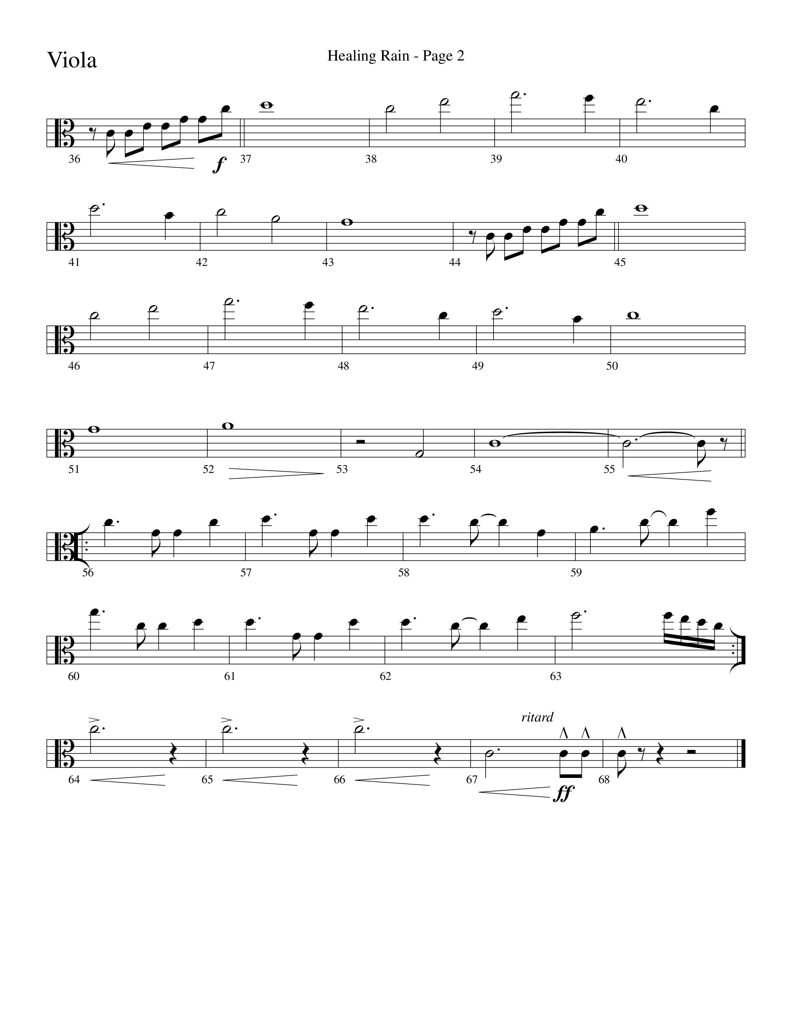 Healing Rain (Choral Anthem SATB) Viola (Word Music Choral / Arr. Robert Sterling)