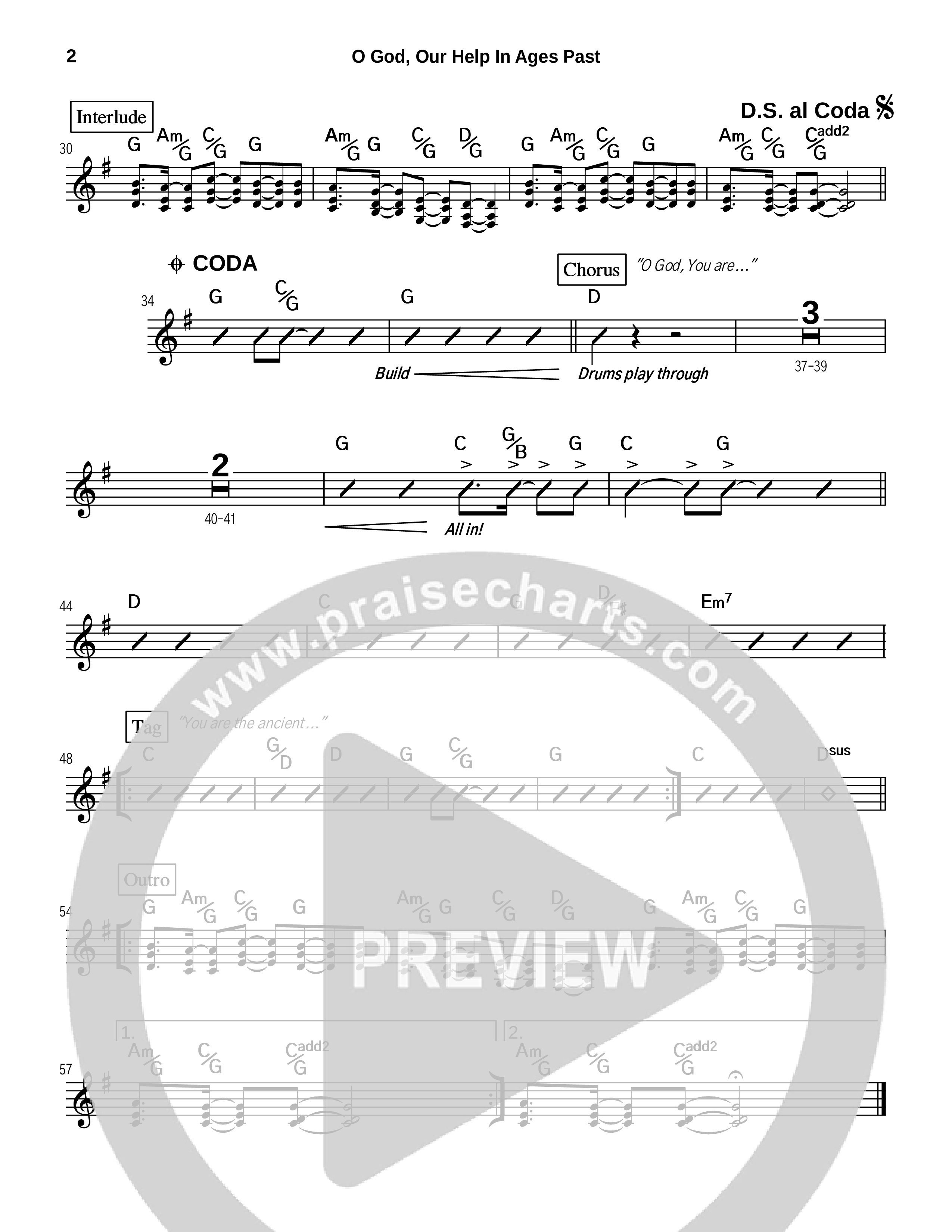 O God Our Help In Ages Past Rhythm Chart (Tommy Walker)