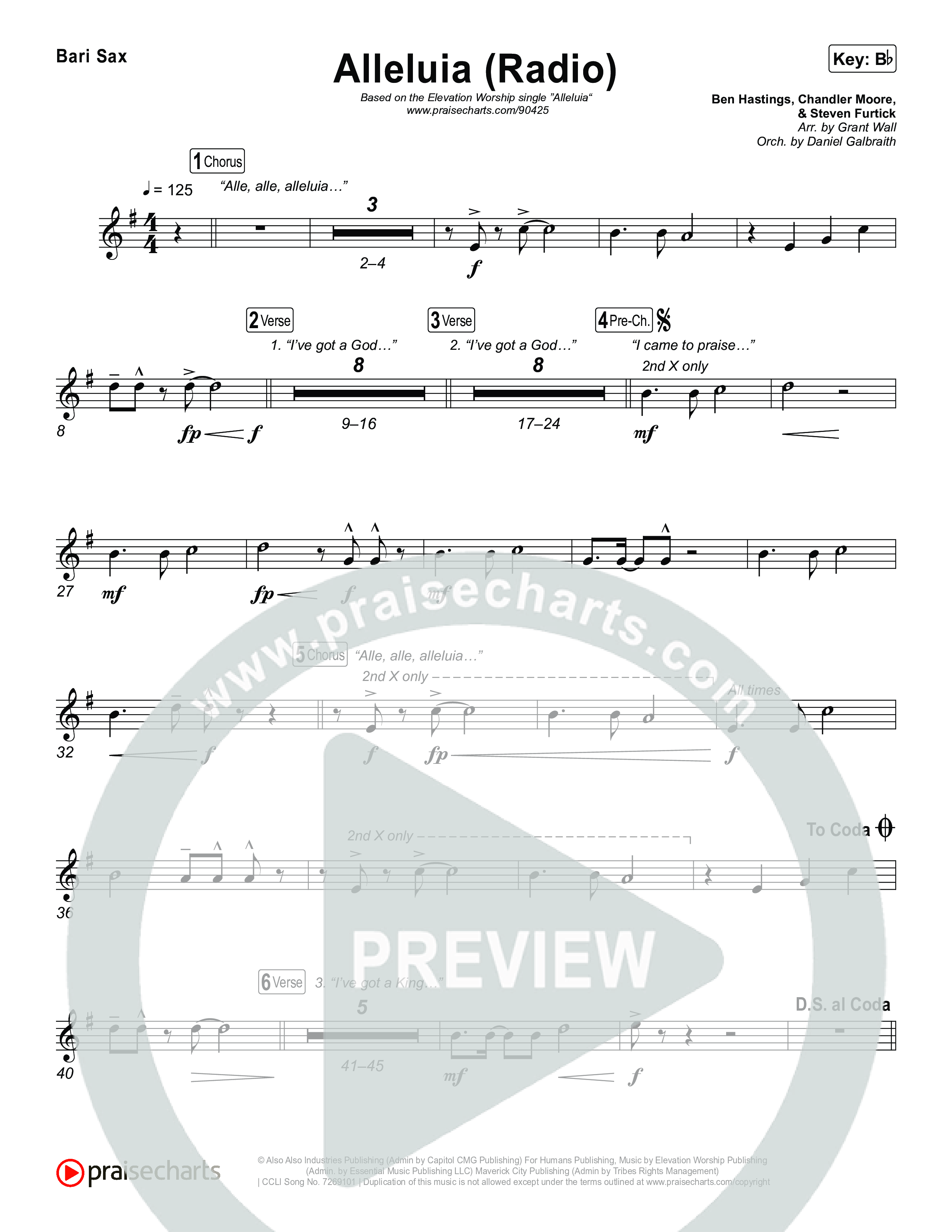 Alleluia (Radio) Bari Sax (Elevation Worship)