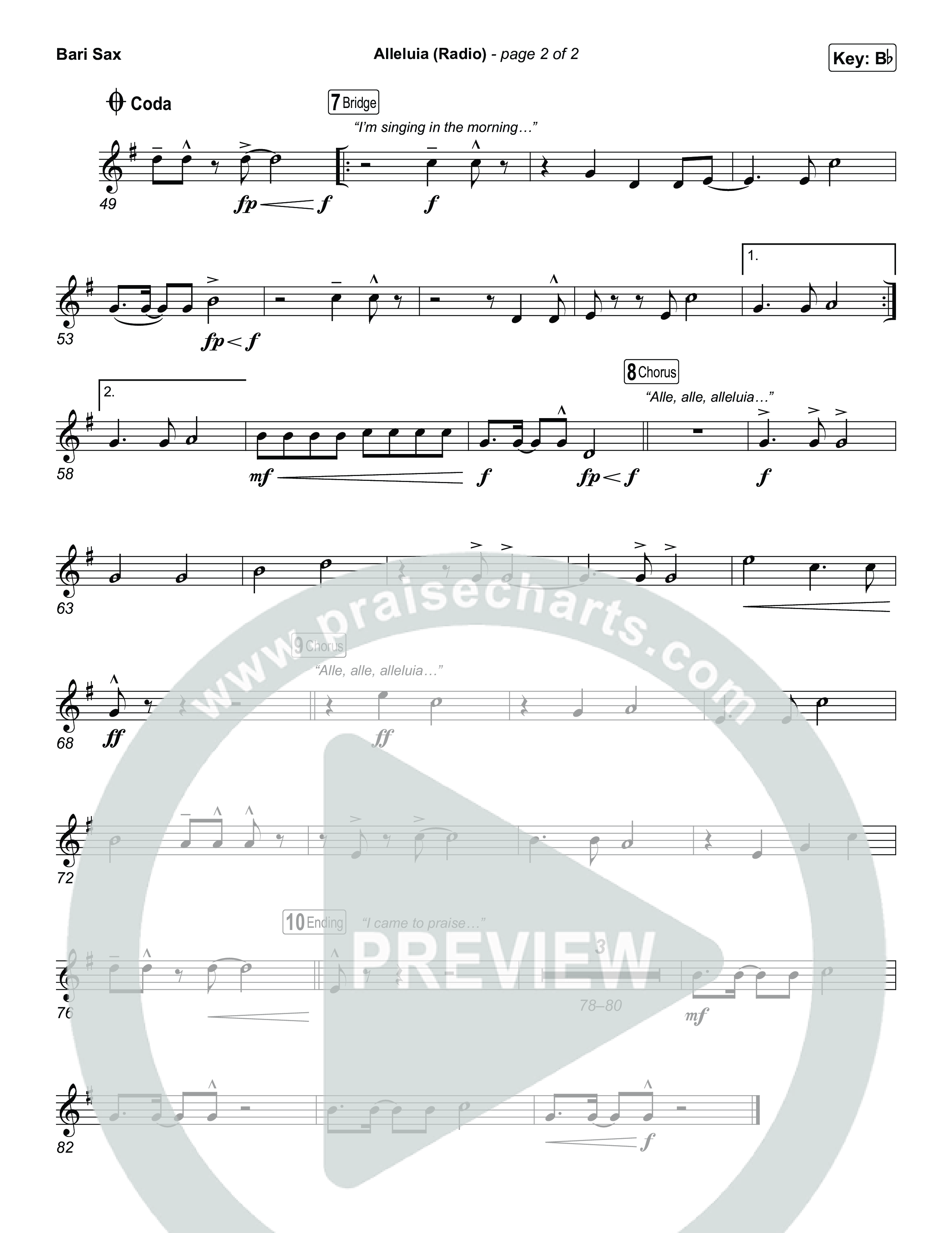 Alleluia (Radio) Bari Sax (Elevation Worship)
