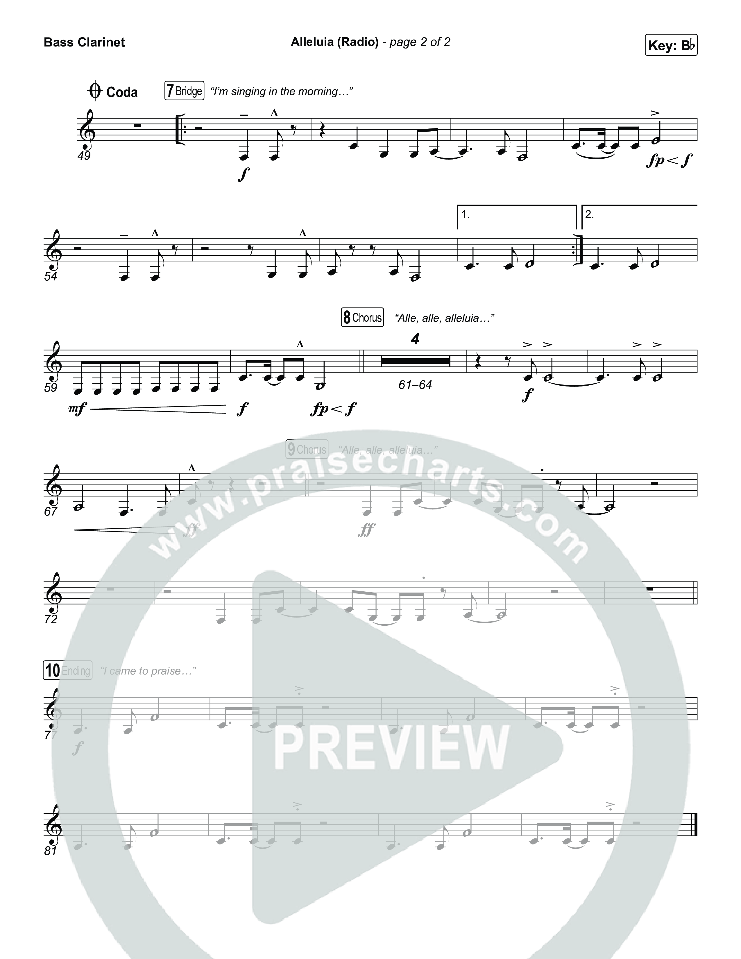 Alleluia (Radio) Bass Clarinet (Elevation Worship)
