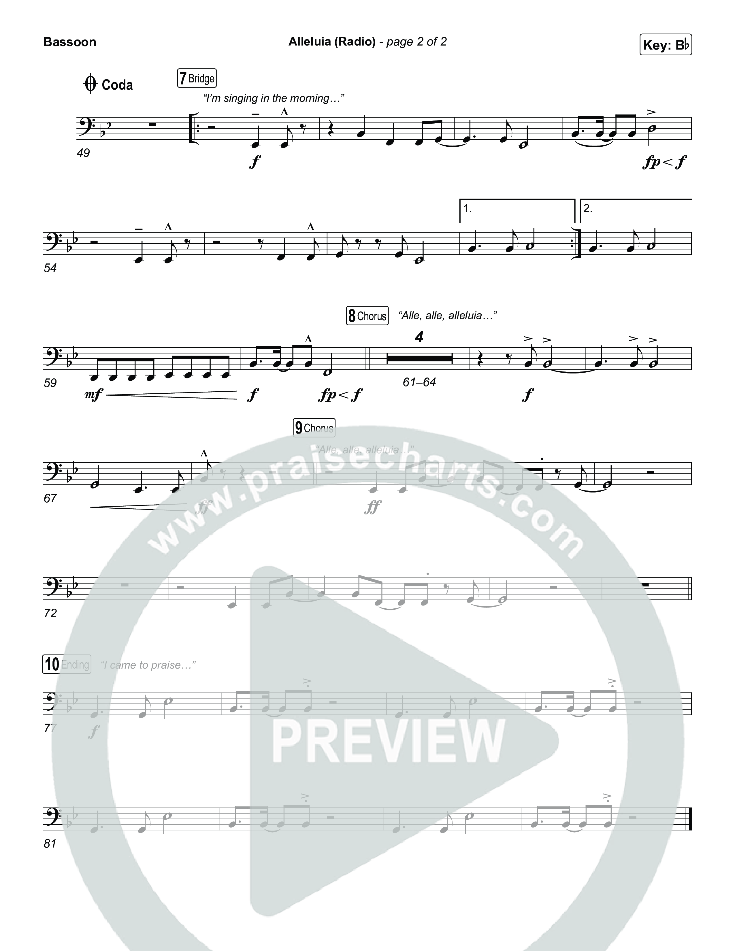 Alleluia (Radio) Bassoon (Elevation Worship)