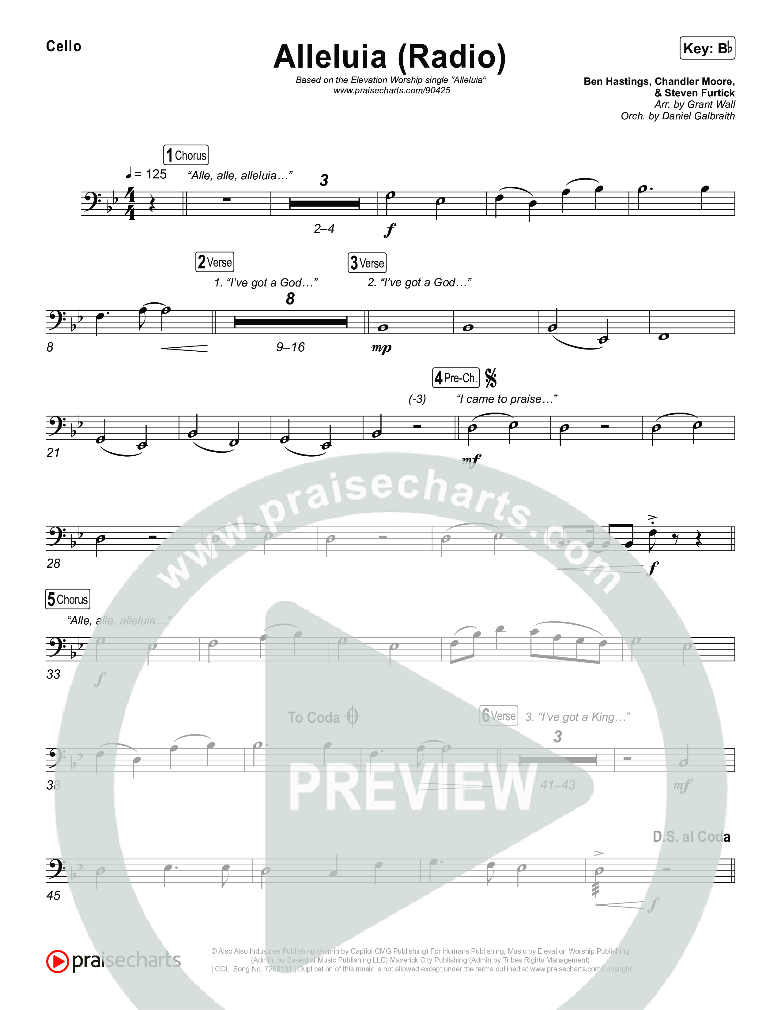 Alleluia (Radio) Cello (Elevation Worship)