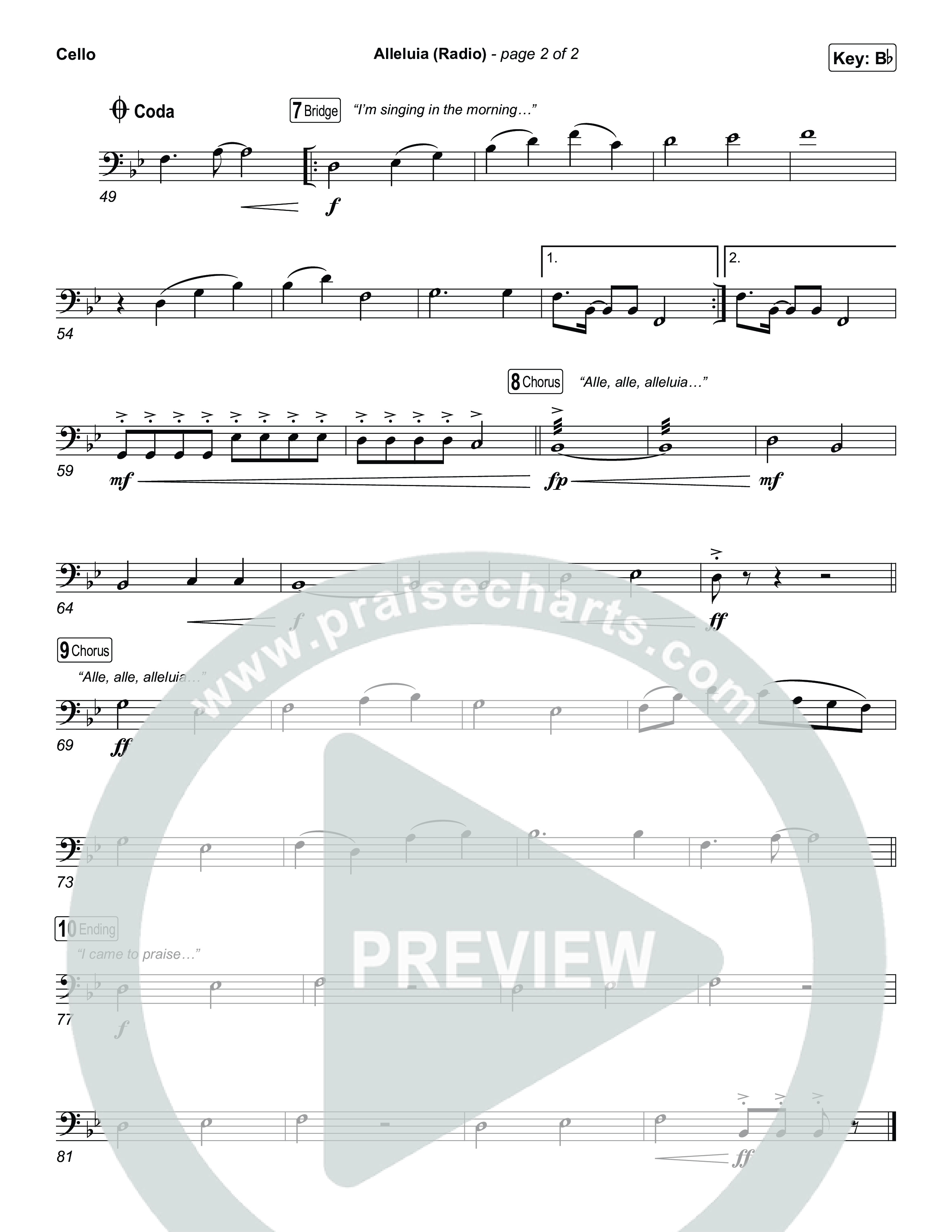Alleluia (Radio) Cello (Elevation Worship)
