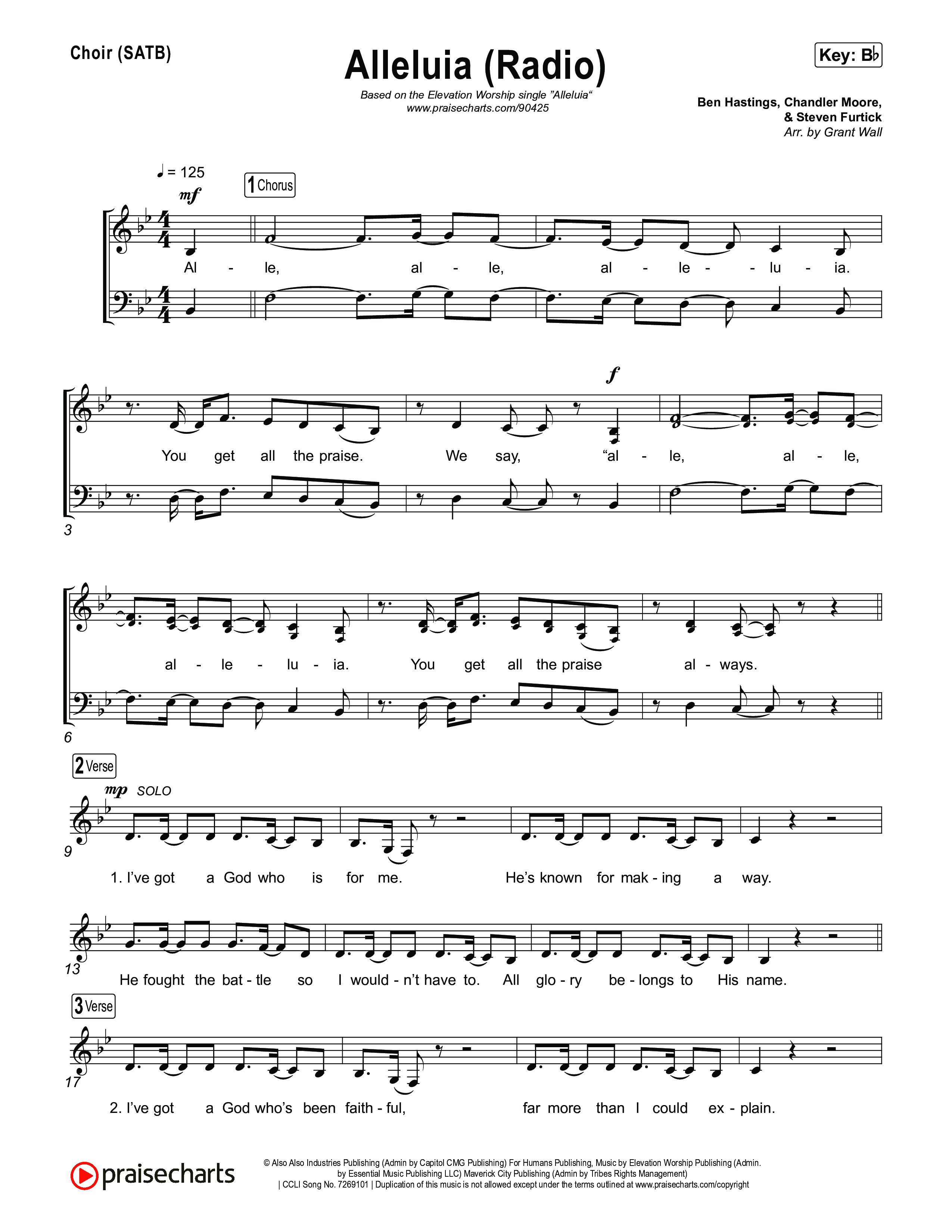 Alleluia (Radio) Choir Sheet (SATB) (Elevation Worship)