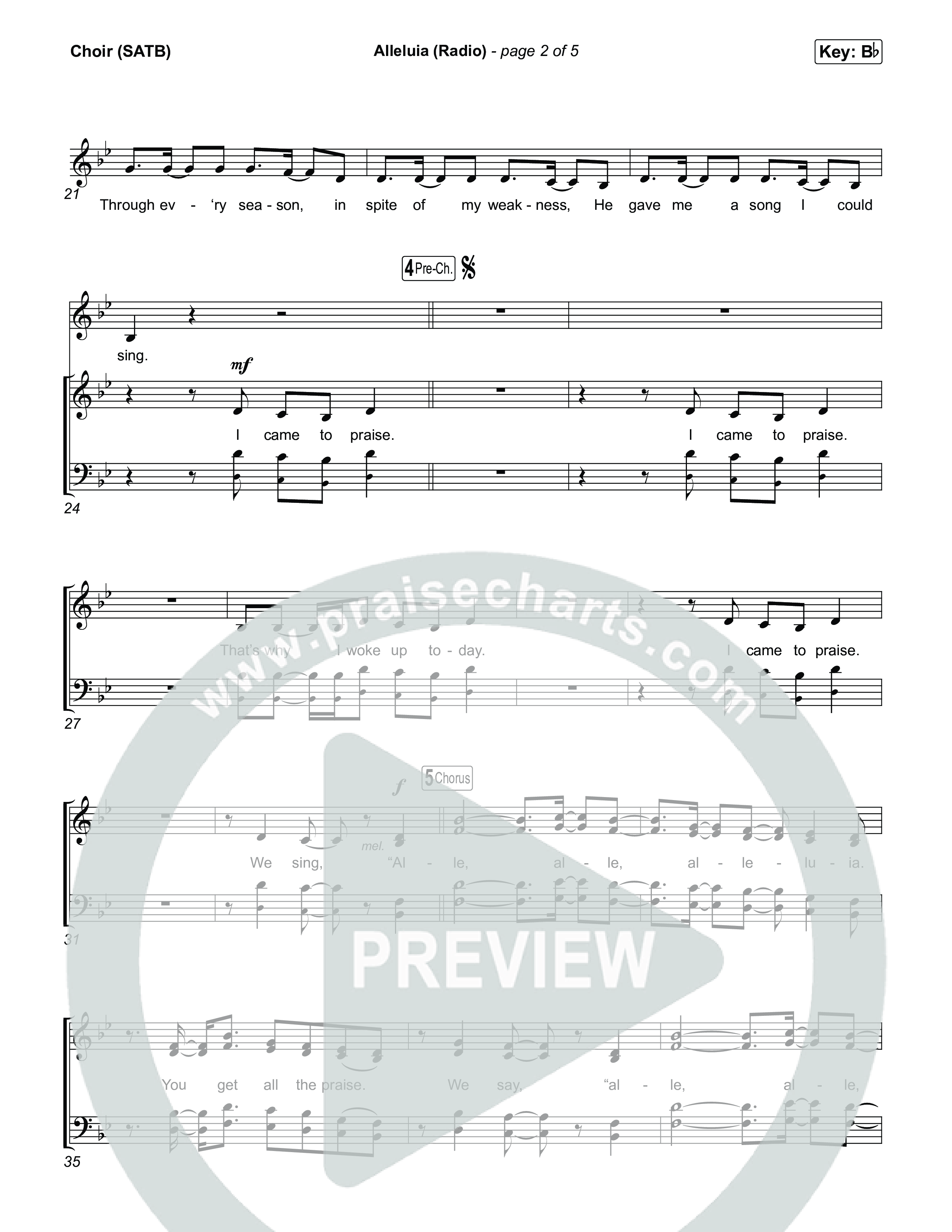 Alleluia (Radio) Choir Sheet (SATB) (Elevation Worship)