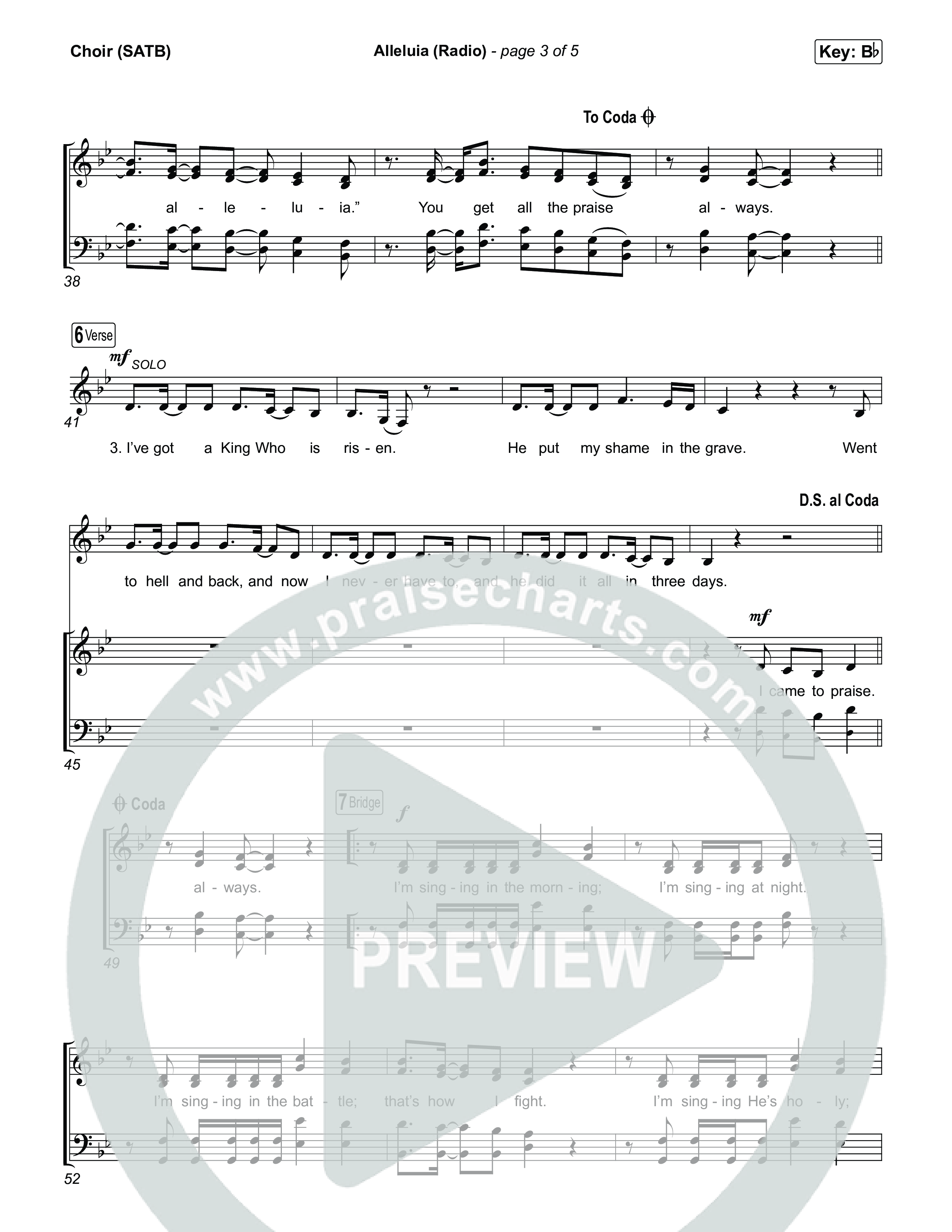 Alleluia (Radio) Choir Sheet (SATB) (Elevation Worship)