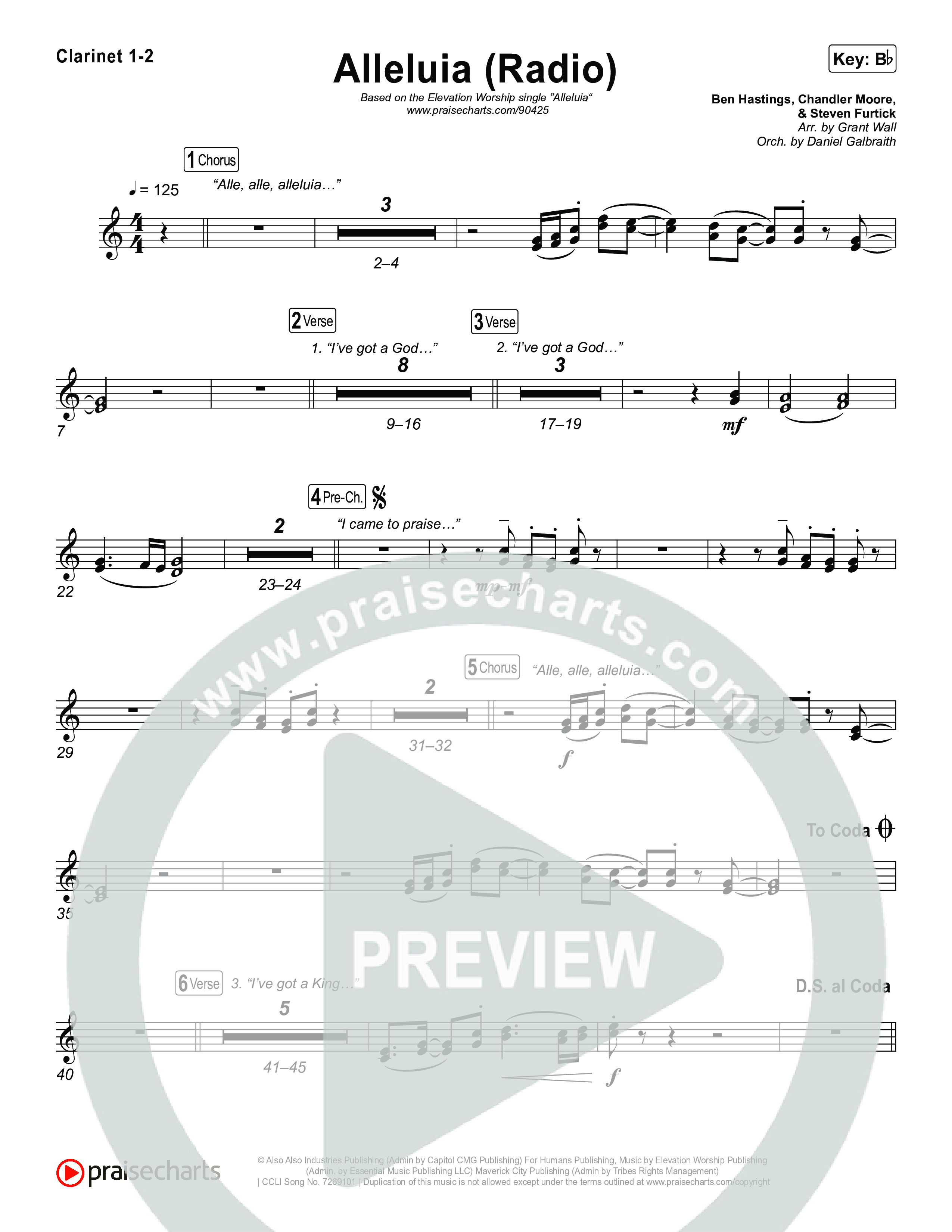 Alleluia (Radio) Clarinet 1,2 (Elevation Worship)