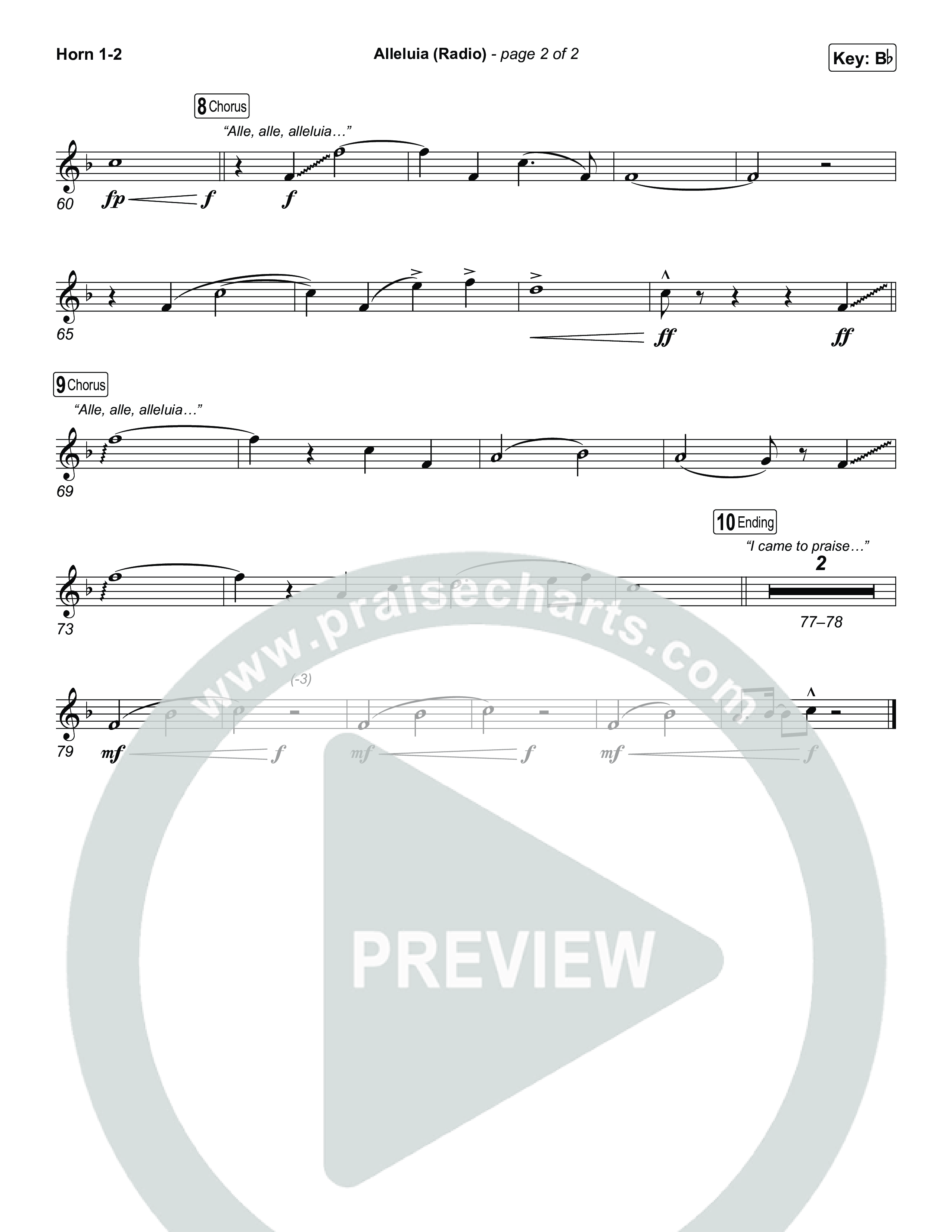 Alleluia (Radio) French Horn 1,2 (Elevation Worship)