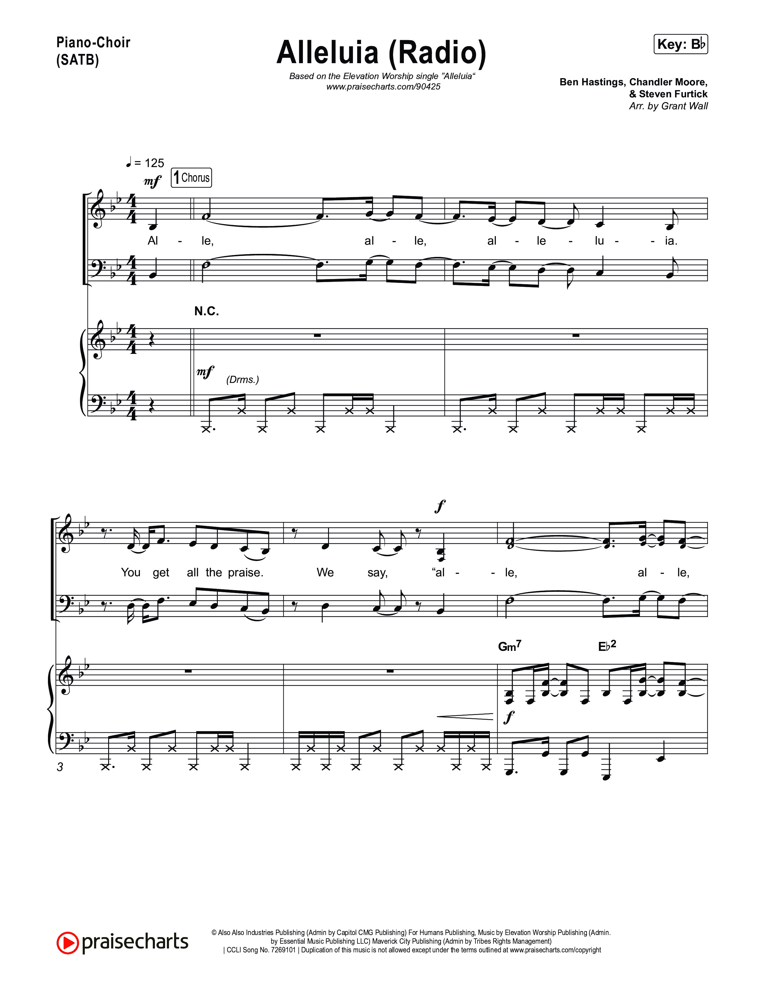 Alleluia (Radio) Piano/Vocal Pack (Elevation Worship)