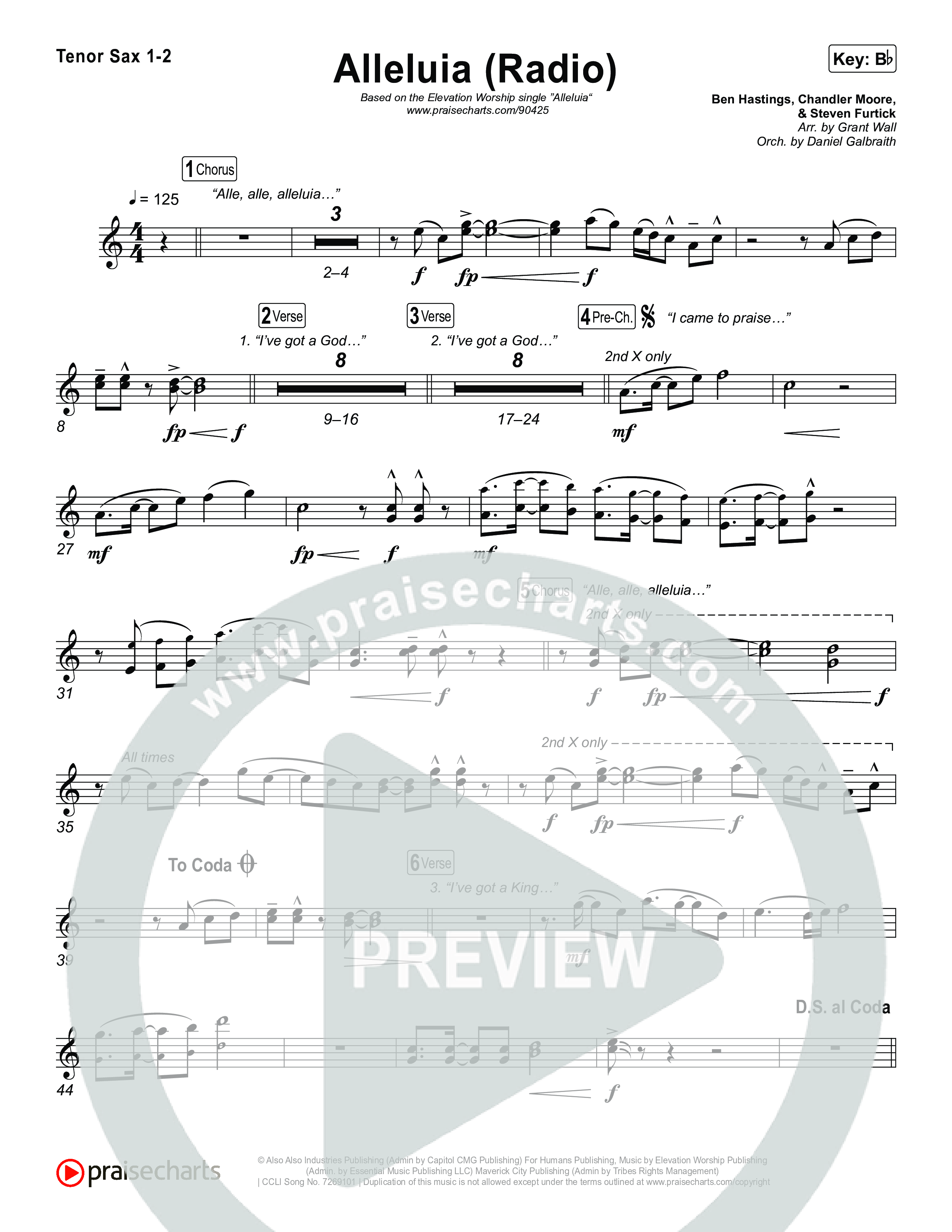 Alleluia (Radio) Sax Pack (Elevation Worship)