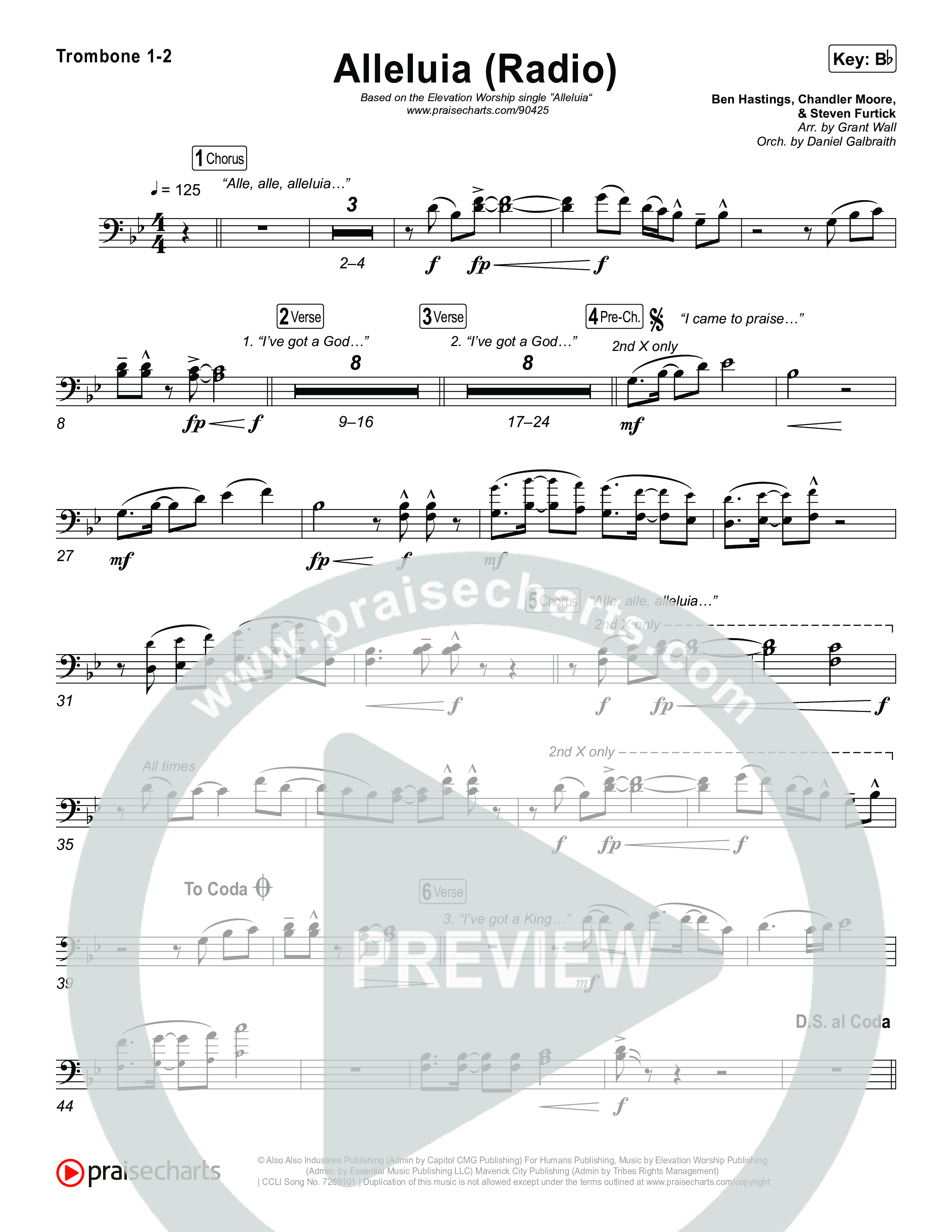 Alleluia (Radio) Trombone 1,2 (Elevation Worship)