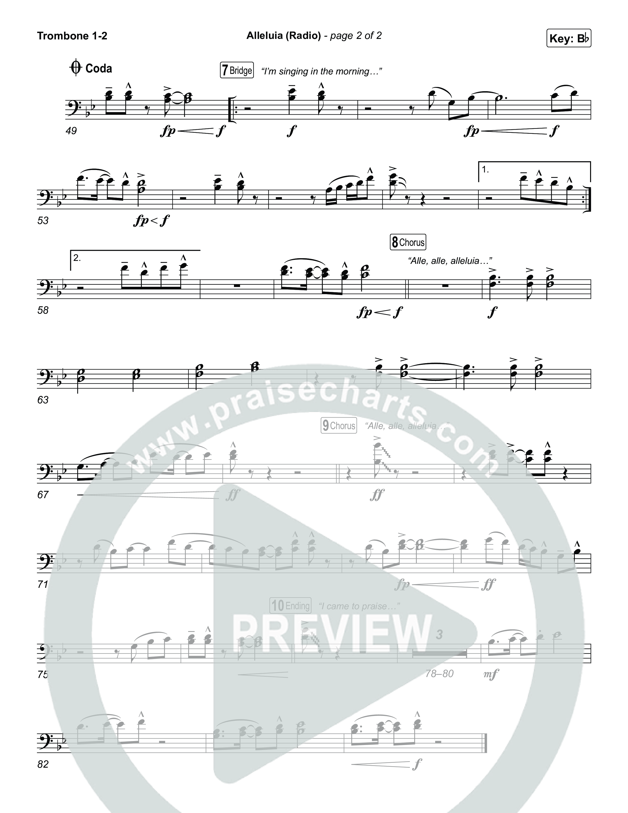 Alleluia (Radio) Trombone 1,2 (Elevation Worship)