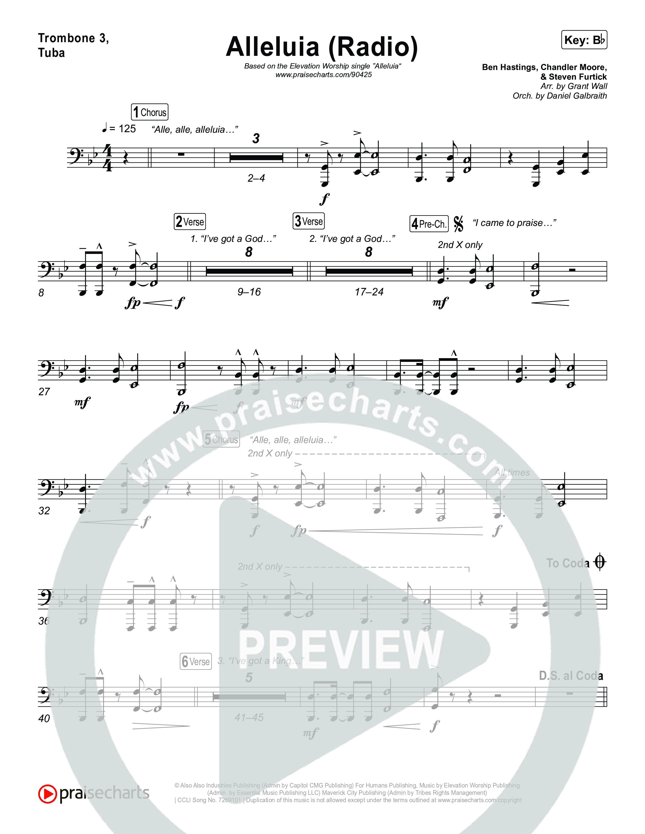Alleluia (Radio) Trombone 3/Tuba (Elevation Worship)
