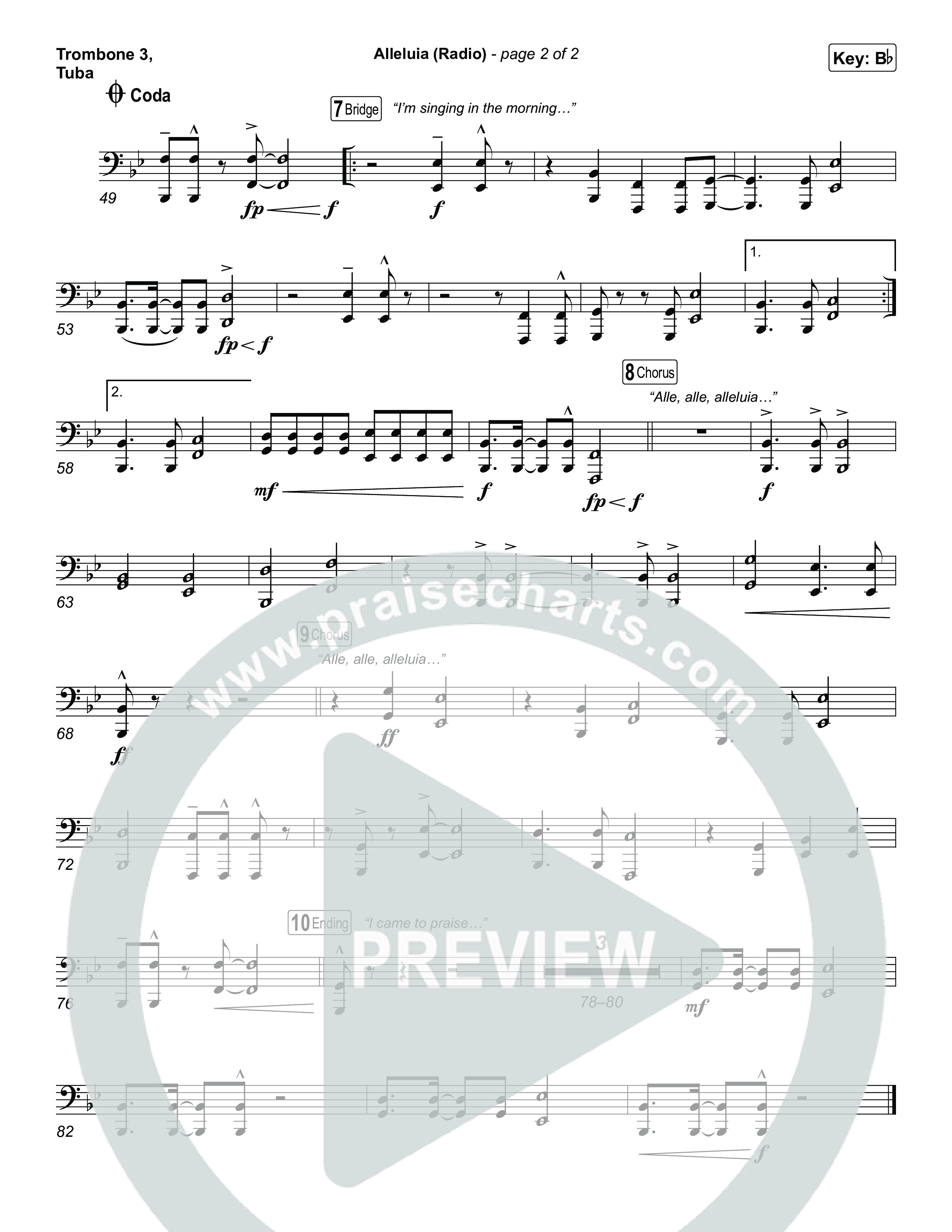 Alleluia (Radio) Trombone 3/Tuba (Elevation Worship)