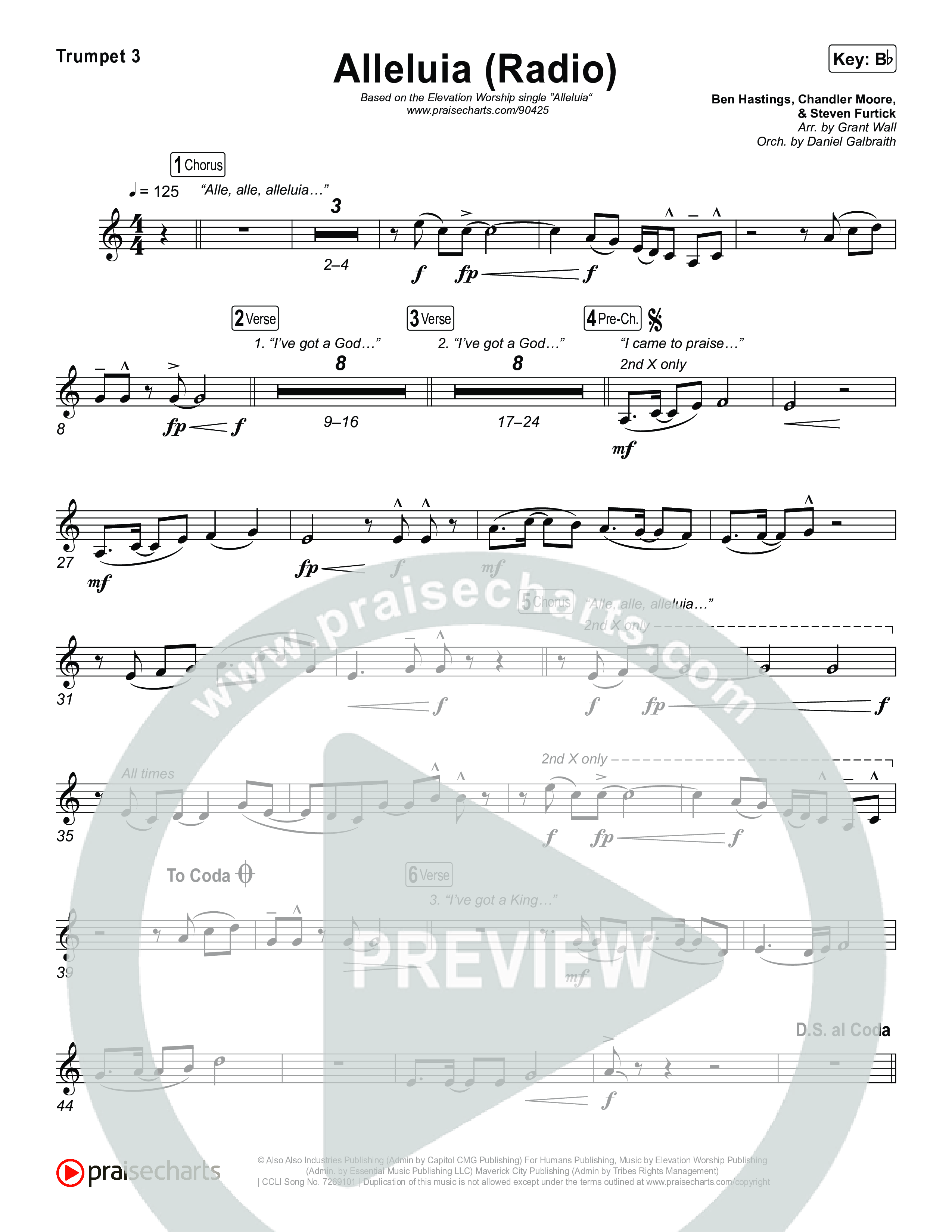 Alleluia (Radio) Trumpet 1,2 (Elevation Worship)