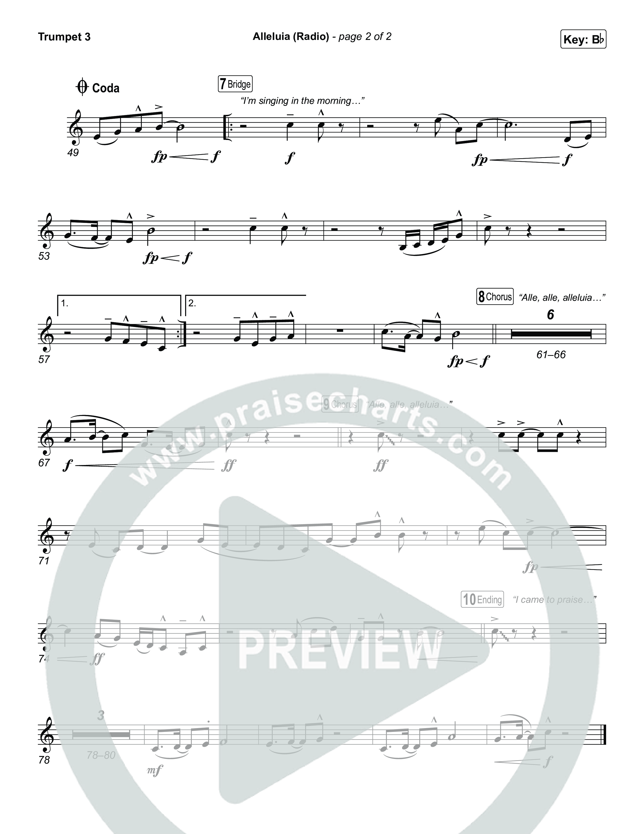 Alleluia (Radio) Trumpet 3 (Elevation Worship)