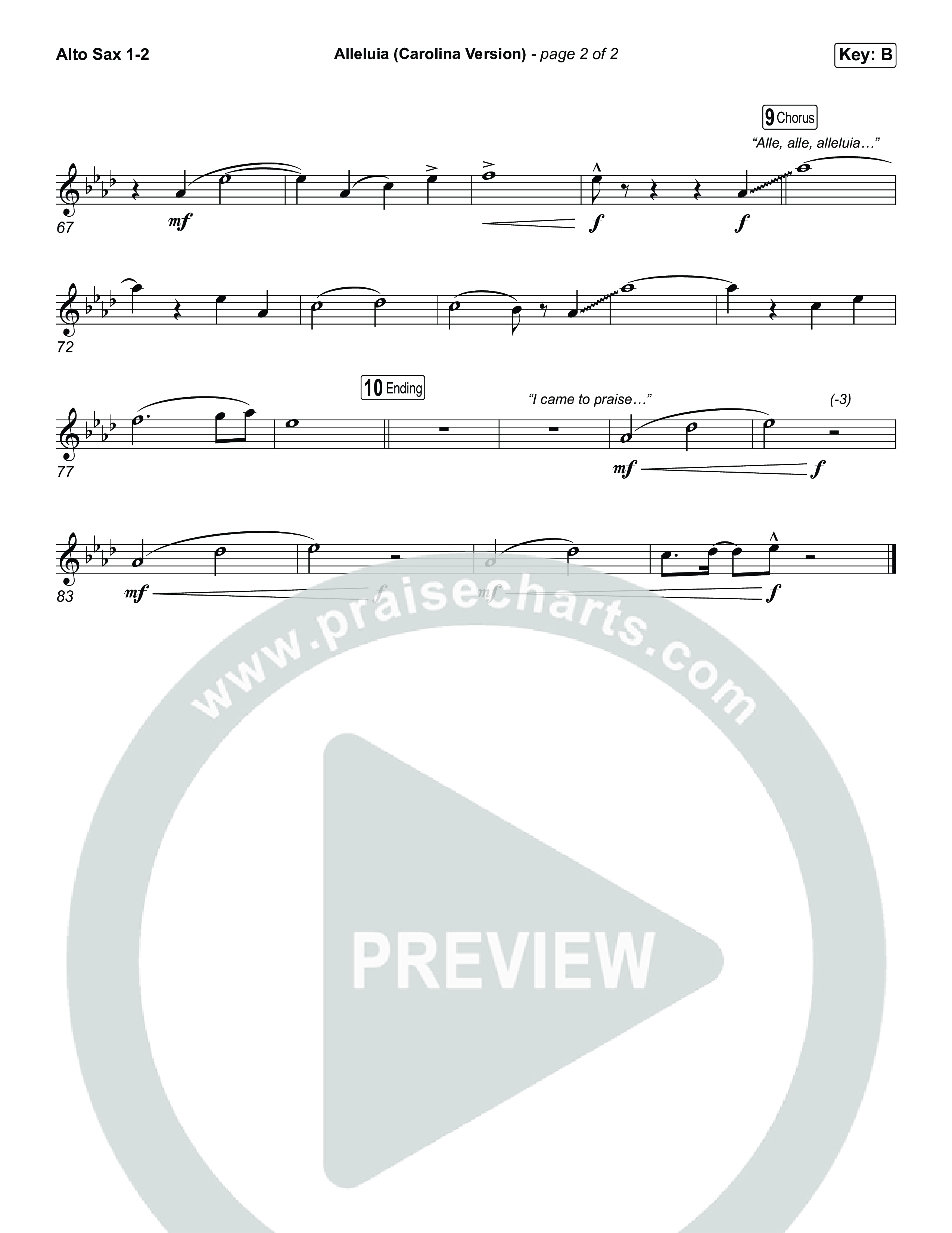 Alleluia (Carolina Version) Sax Pack (Elevation Worship)