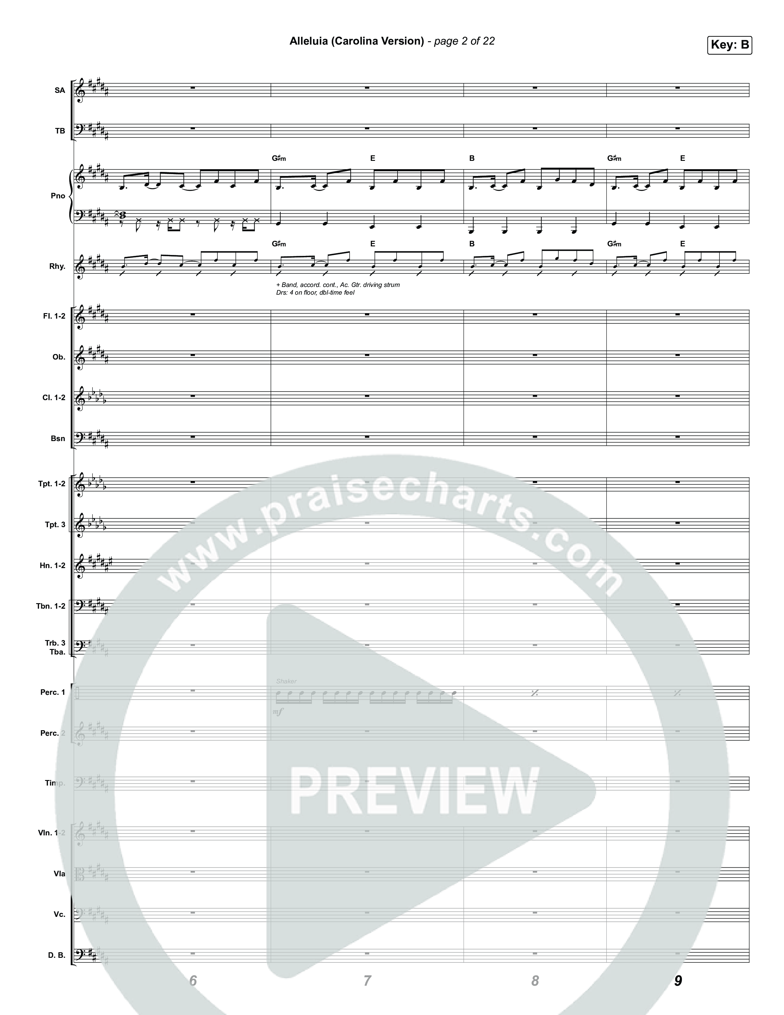 Alleluia (Carolina Version) Orchestration (Elevation Worship)
