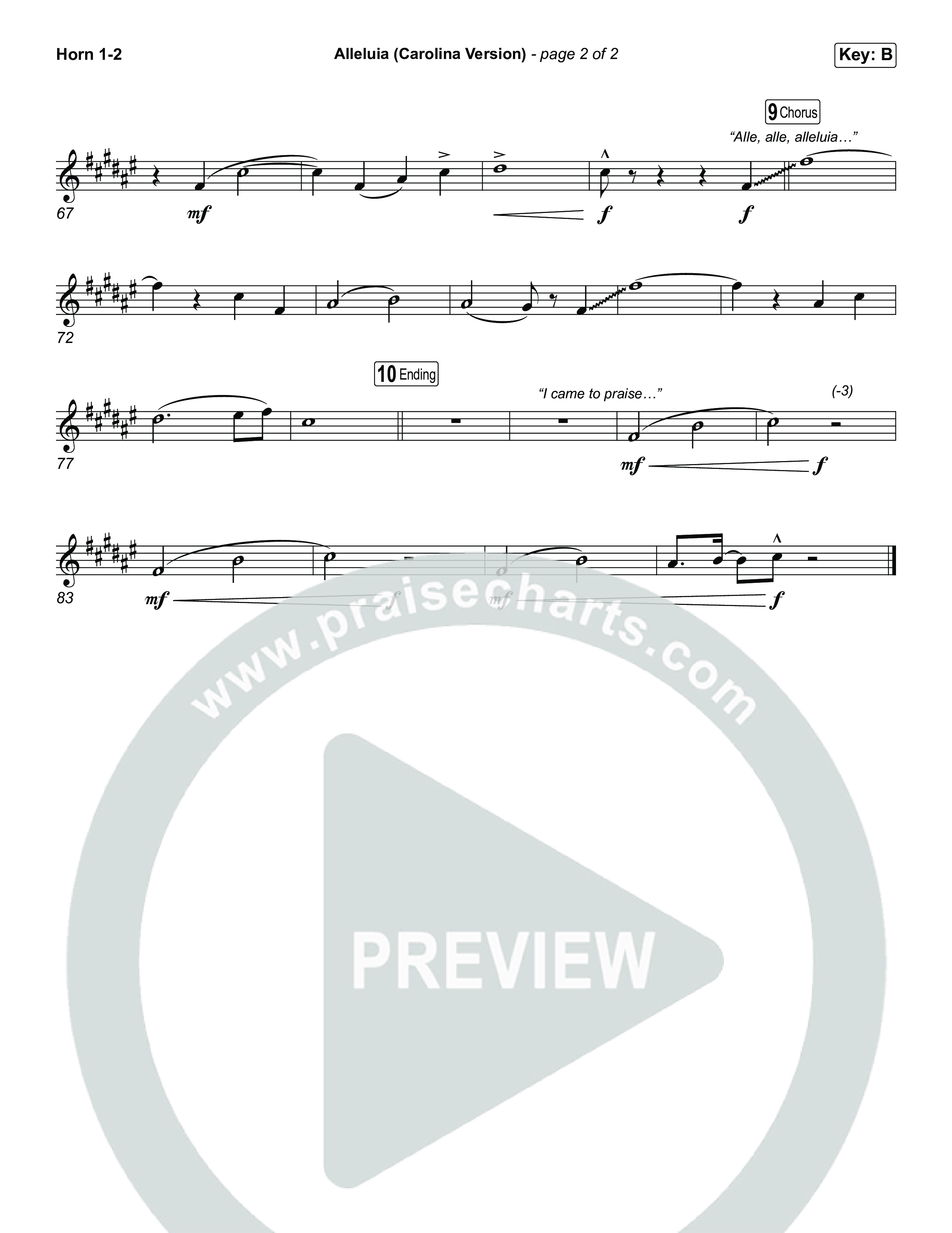 Alleluia (Carolina Version) Brass Pack (Elevation Worship)