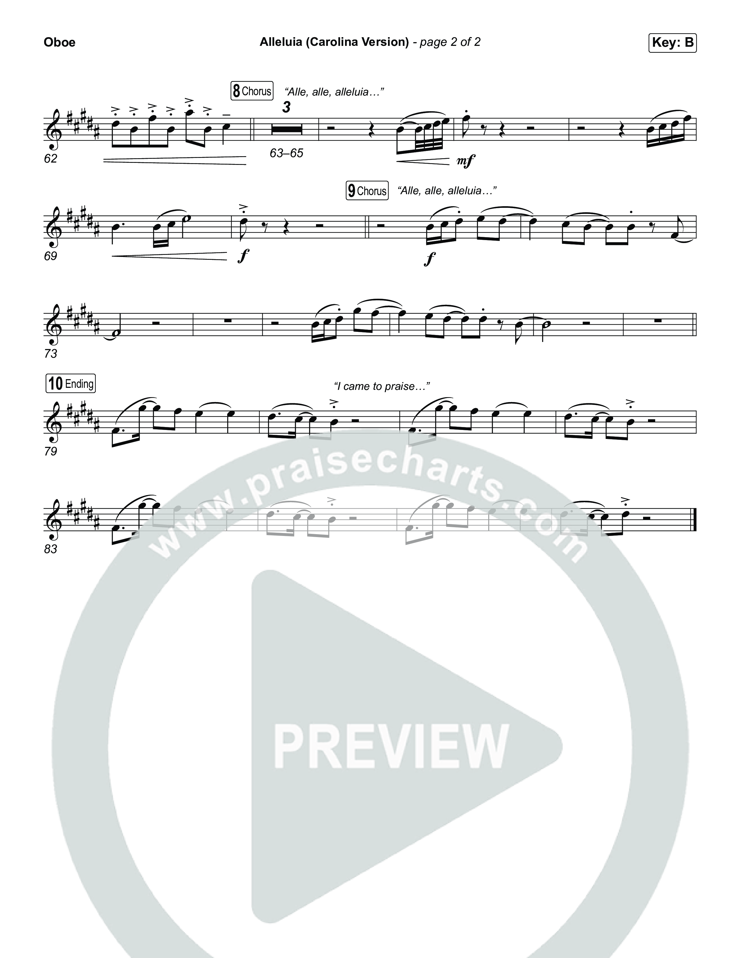 Alleluia (Carolina Version) Oboe (Elevation Worship)