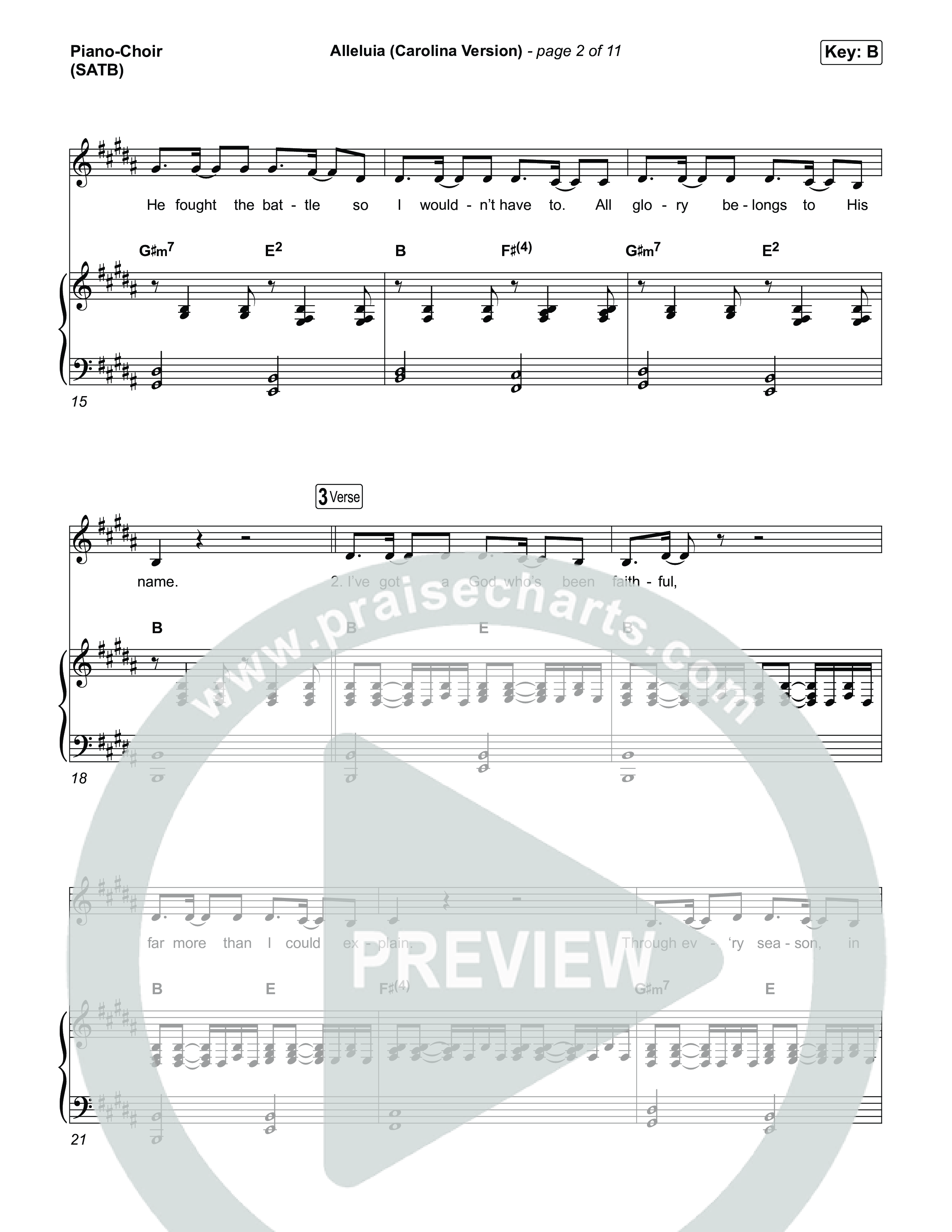 Alleluia (Carolina Version) Piano/Vocal Pack (Elevation Worship)