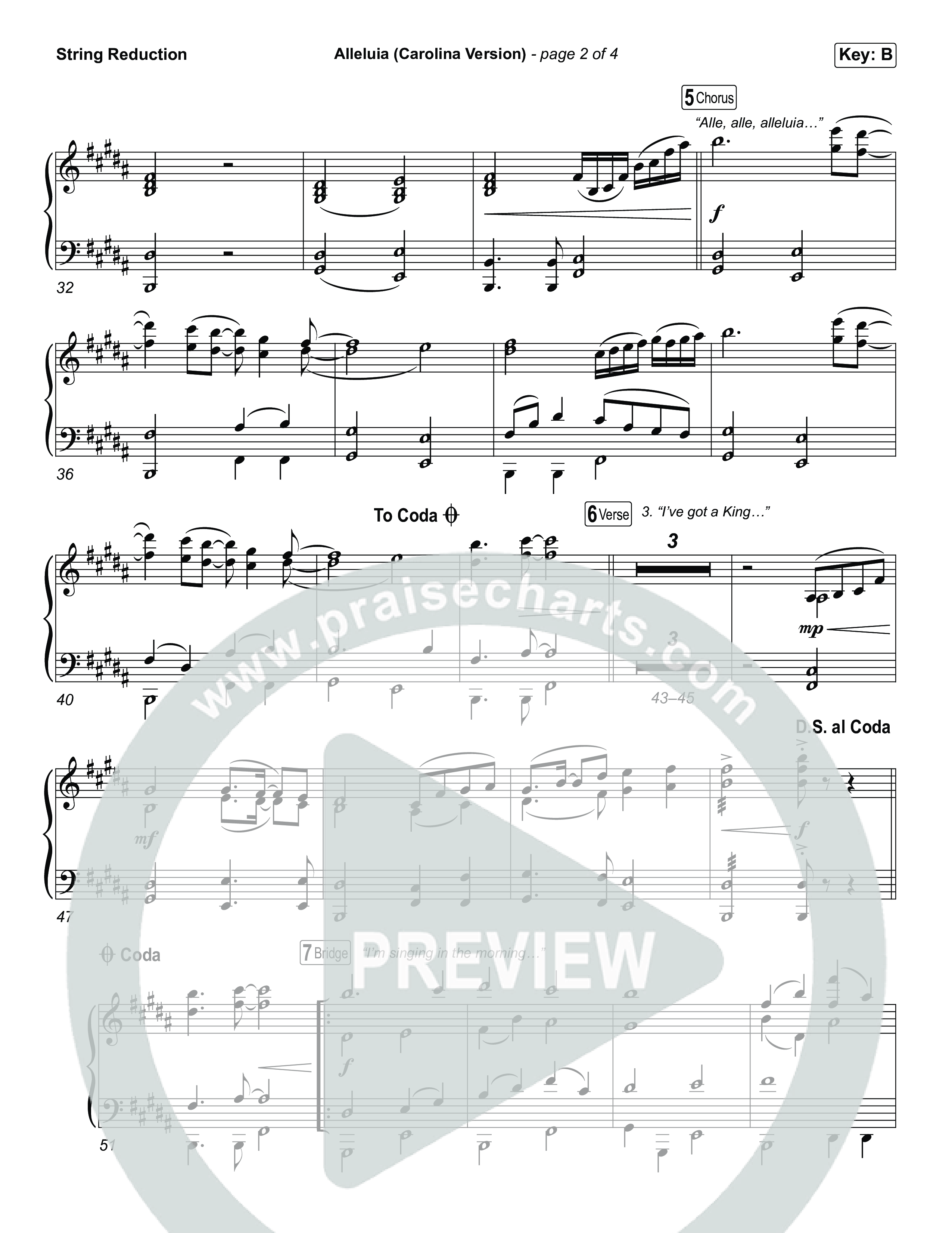 Alleluia (Carolina Version) String Reduction (Elevation Worship)