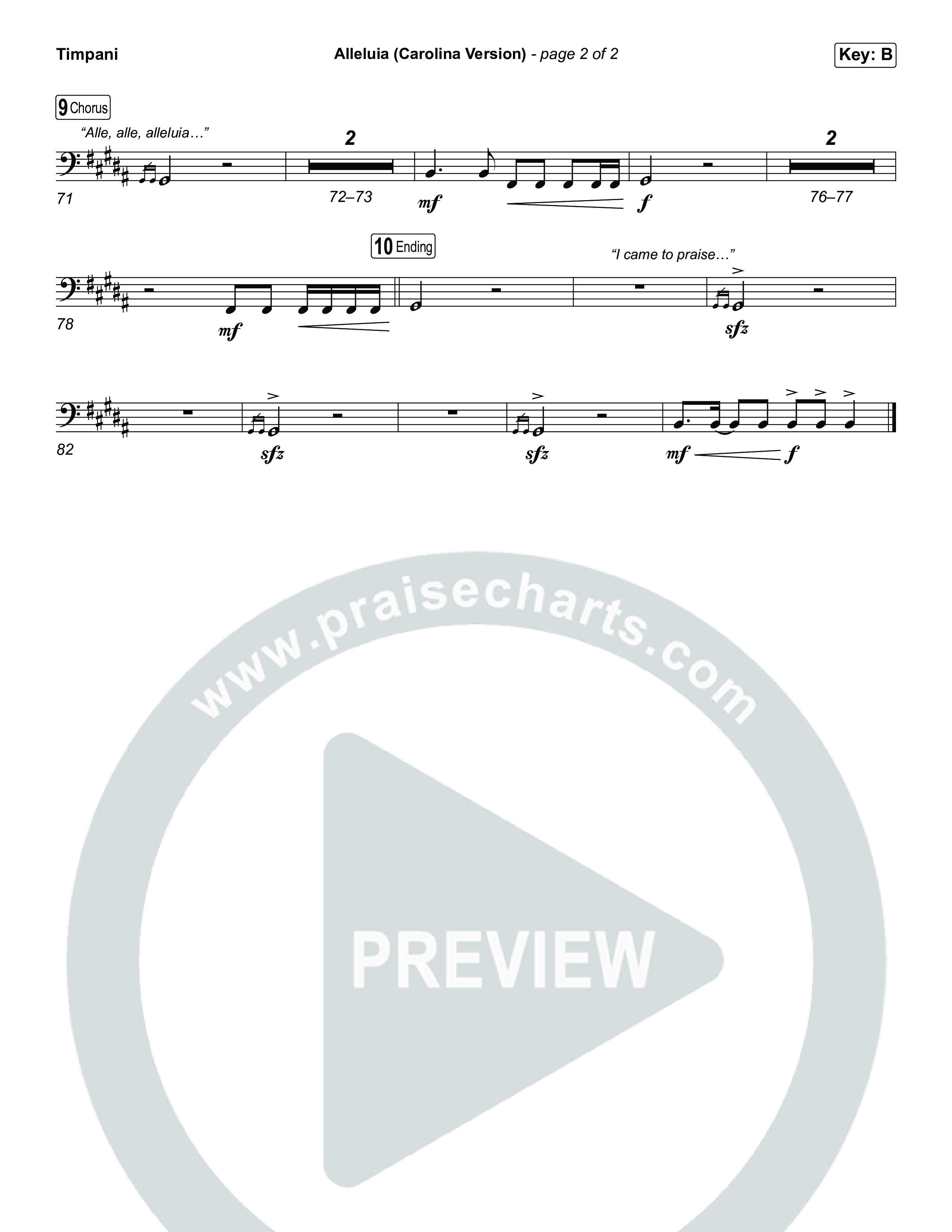 Alleluia (Carolina Version) Timpani (Elevation Worship)