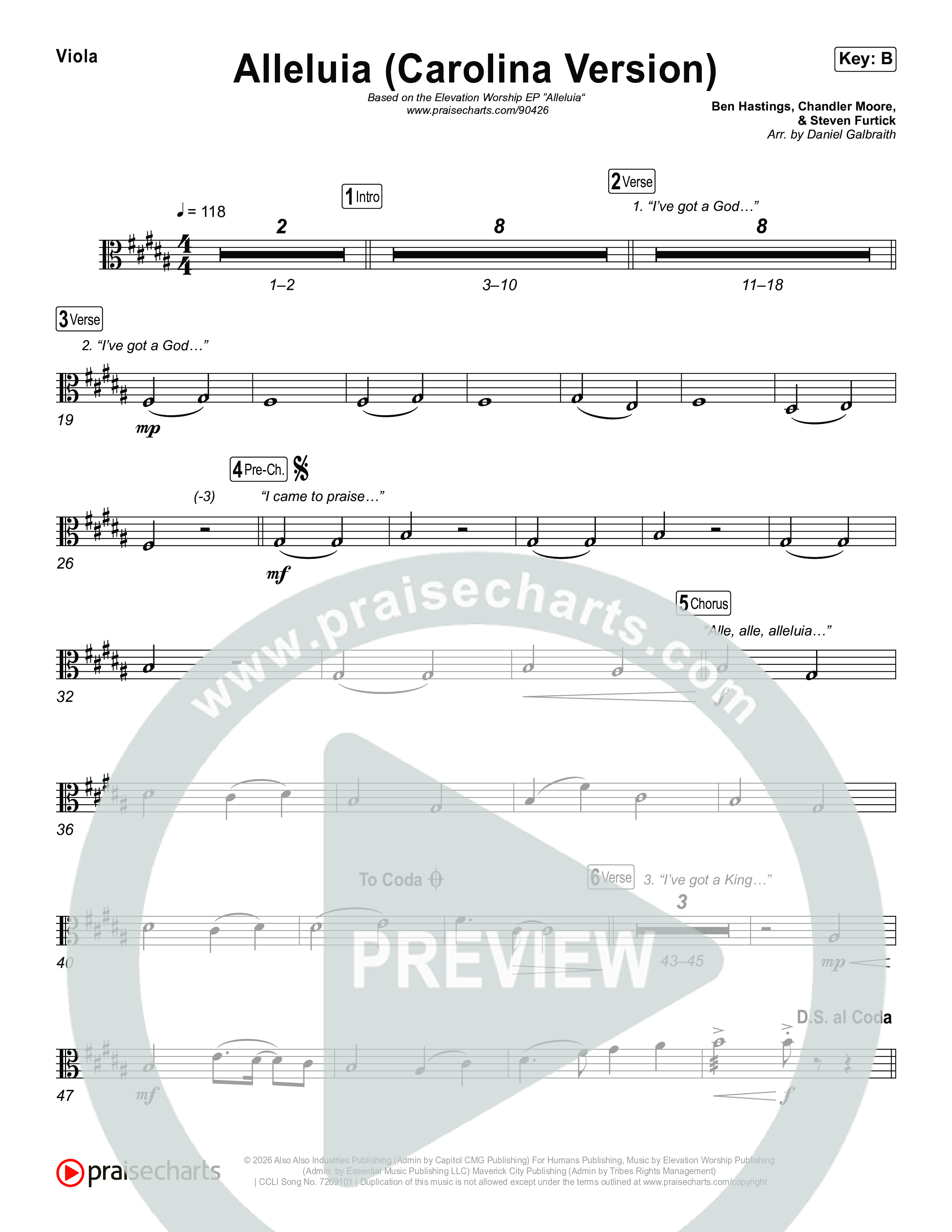 Alleluia (Carolina Version) String Pack (Elevation Worship)
