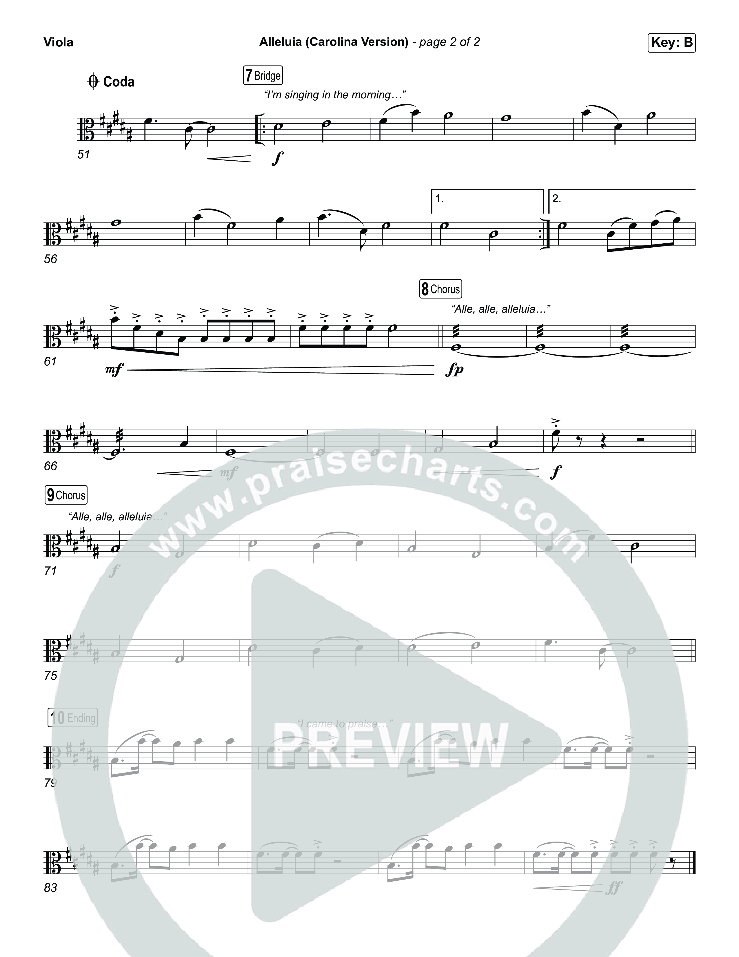 Alleluia (Carolina Version) Viola (Elevation Worship)