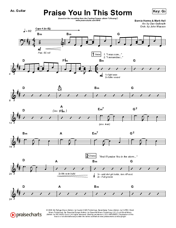 Praise You In This Storm Acoustic Guitar (Casting Crowns)