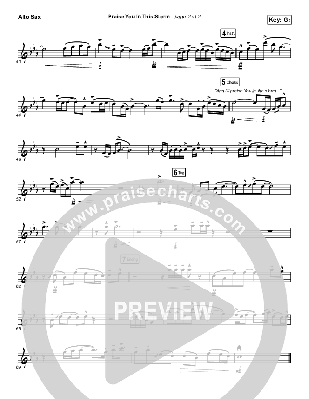 Praise You In This Storm Alto Sax (Casting Crowns)