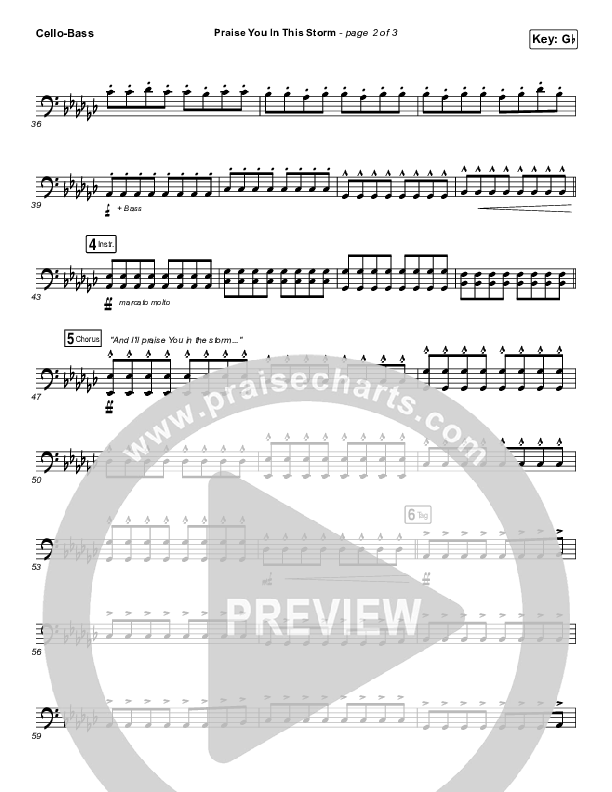 Praise You In This Storm Cello/Bass (Casting Crowns)