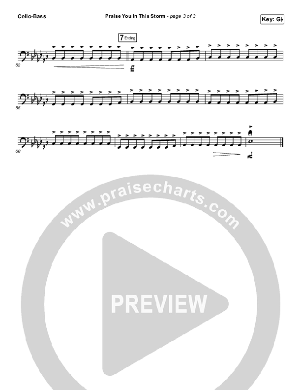 Praise You In This Storm Cello/Bass (Casting Crowns)