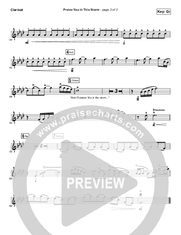 Praise You In This Storm Clarinet (Casting Crowns)