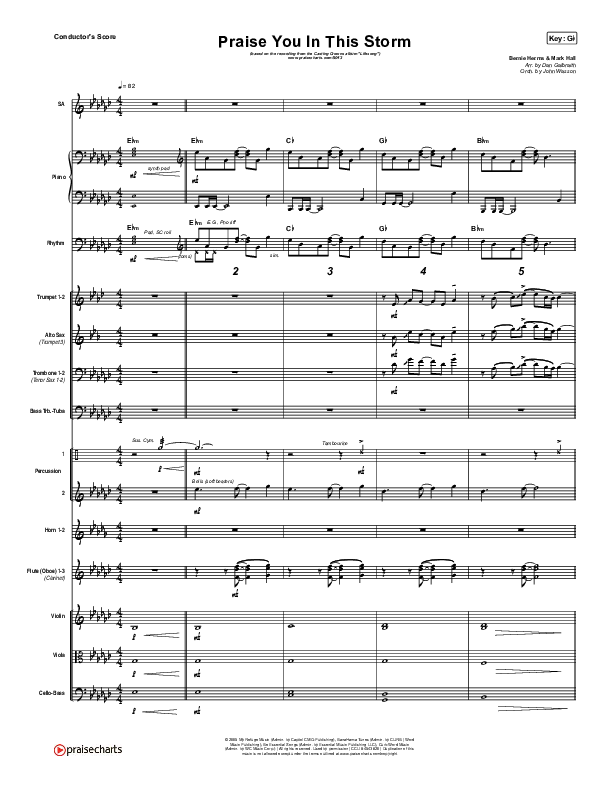 Praise You In This Storm Conductor's Score (Casting Crowns)