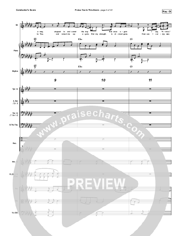 Praise You In This Storm Conductor's Score (Casting Crowns)