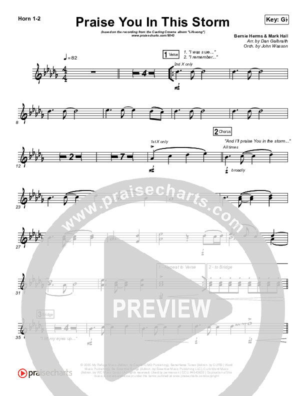 Praise You In This Storm Brass Pack (Casting Crowns)