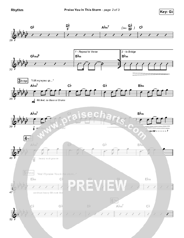 Praise You In This Storm Rhythm Chart (Casting Crowns)