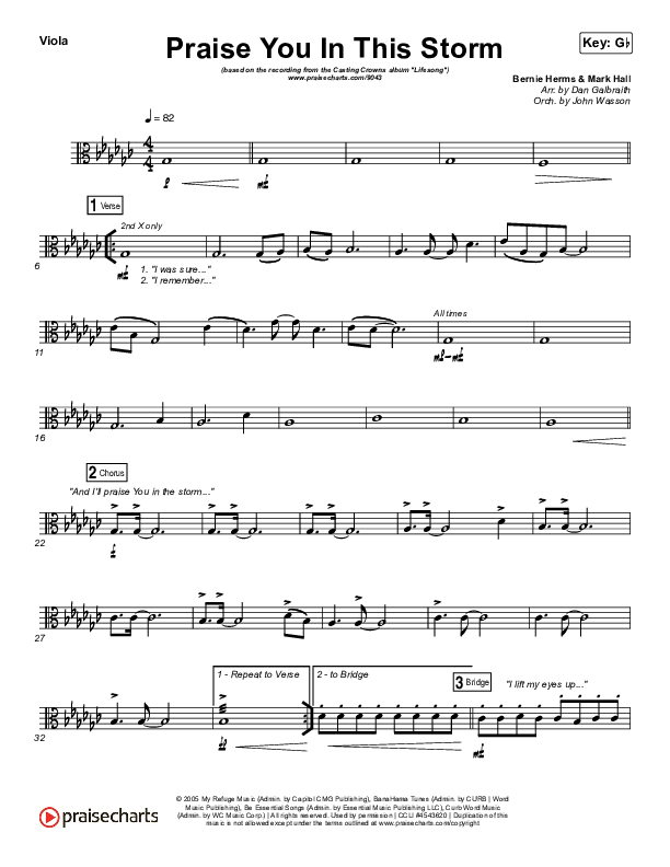 Praise You In This Storm Viola (Casting Crowns)