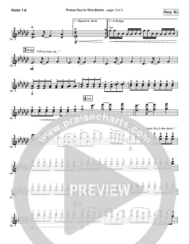 Praise You In This Storm Violin 1/2 (Casting Crowns)