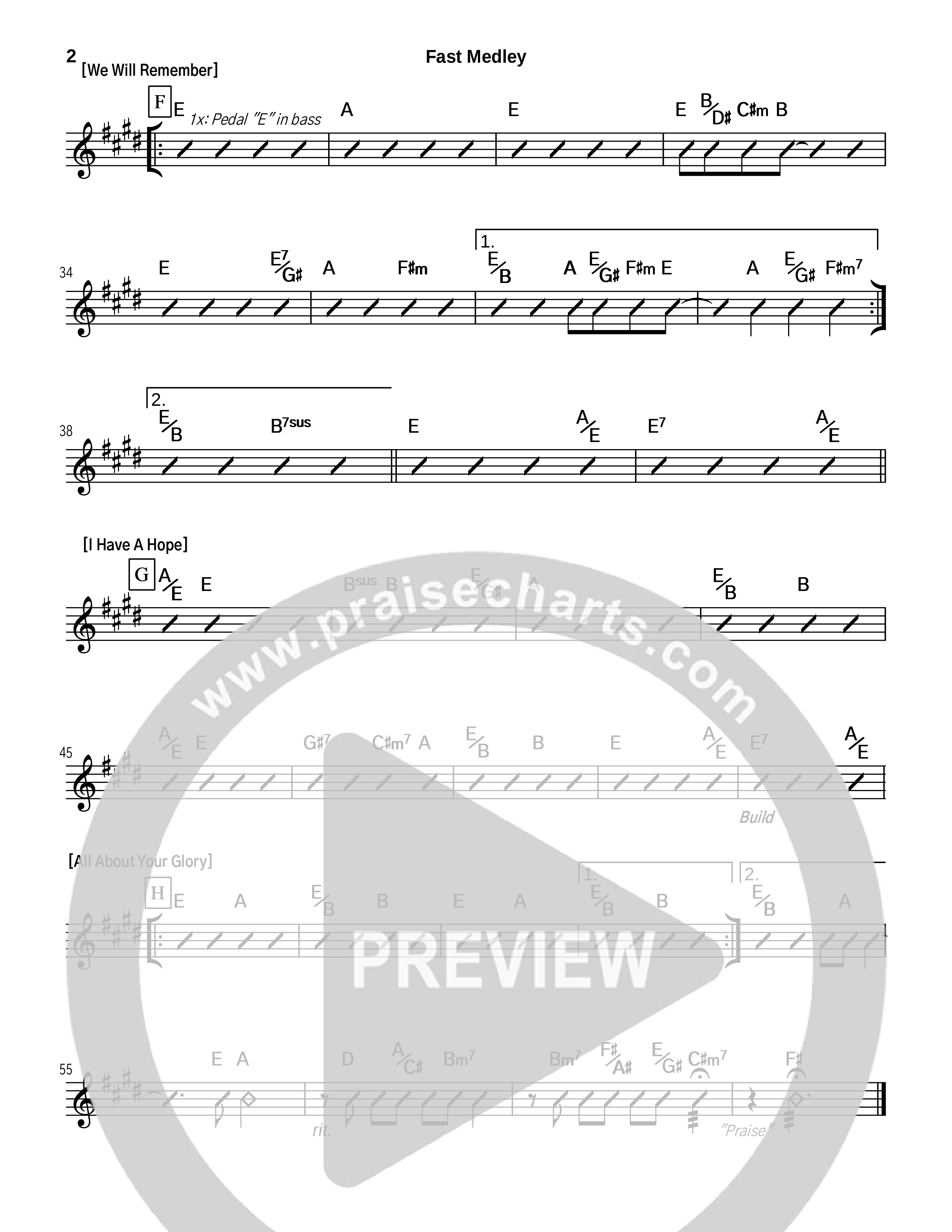 Fast Medley Rhythm Chart (Tommy Walker)