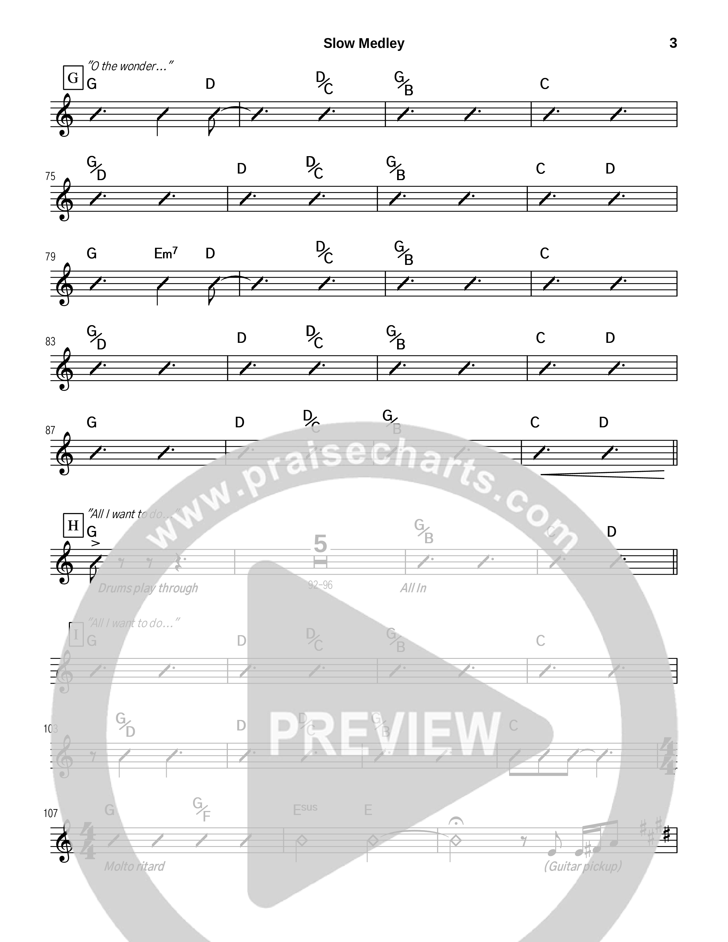 Slow Medley Rhythm Chart (Tommy Walker)