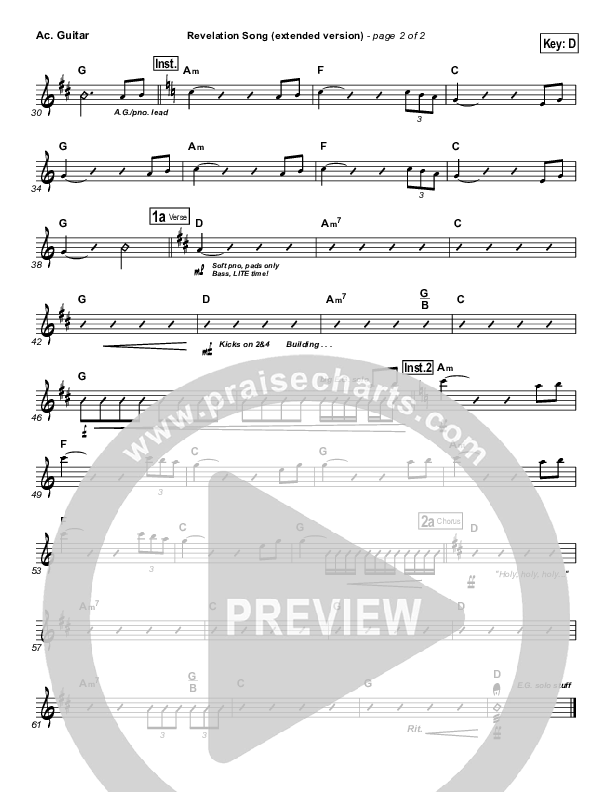 Revelation Song (Extended Version) Acoustic Guitar (Gateway Worship)